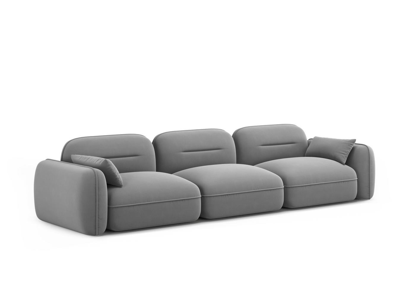 Cosmopolitan Design velourmodulsofa, "Sydney", 4-personers, 320 × 90 × 70 cm, Casino, sorte plastben