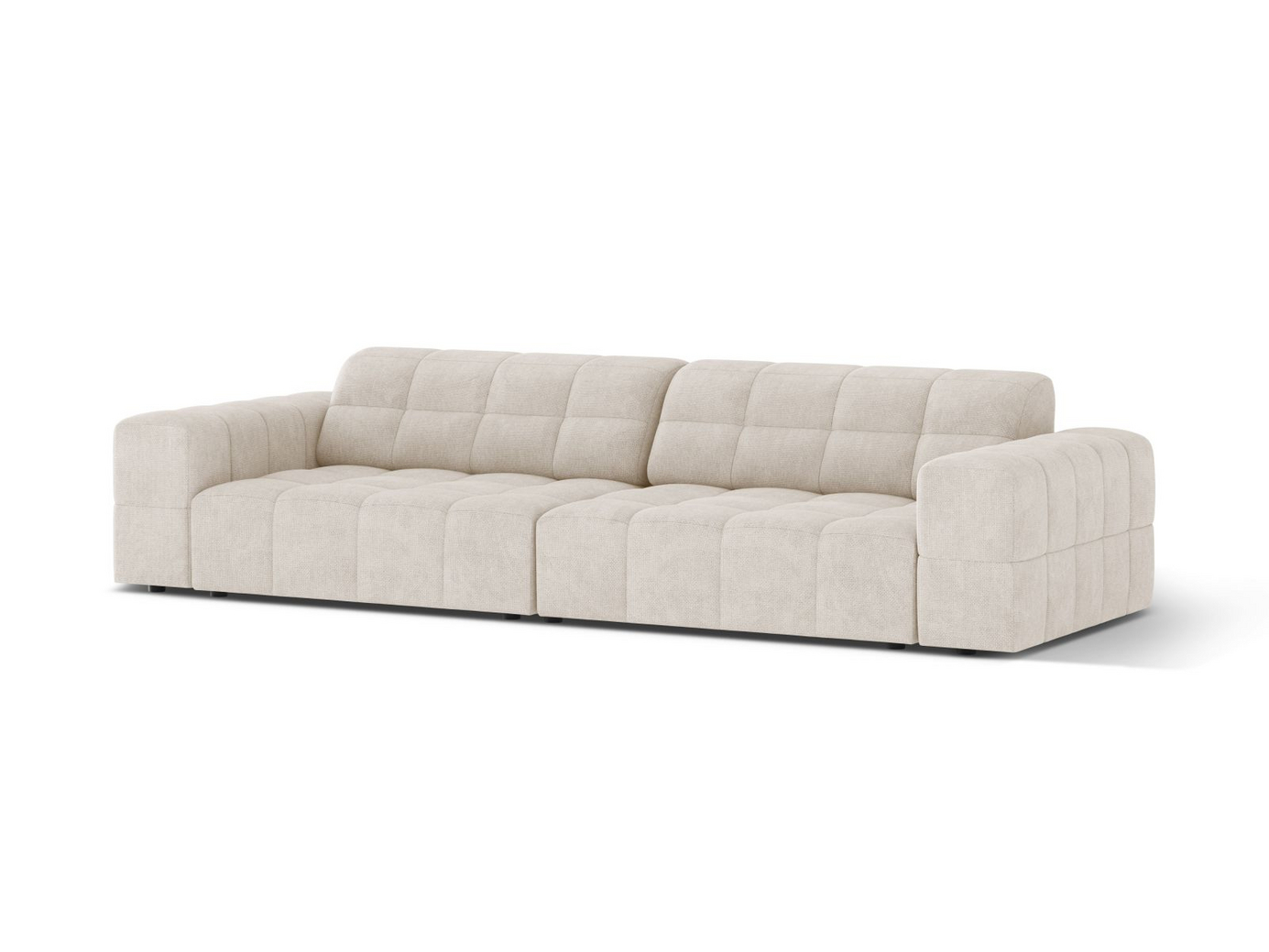 Cosmopolitan Design sofa, "Chicago", 4-personers, 252 × 102 × 78 cm, Eden 10, sorte plastben