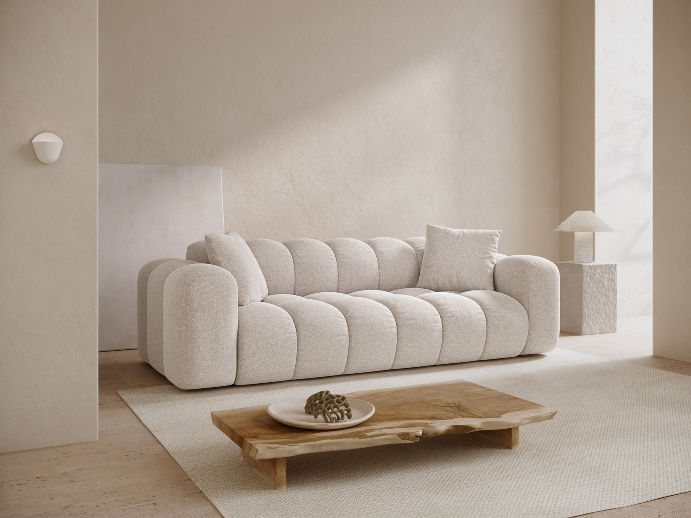Cosmopolitan Design sofa, "Treno", 4-personers, 240 × 94 × 70 cm, Eden 10, sorte plastben