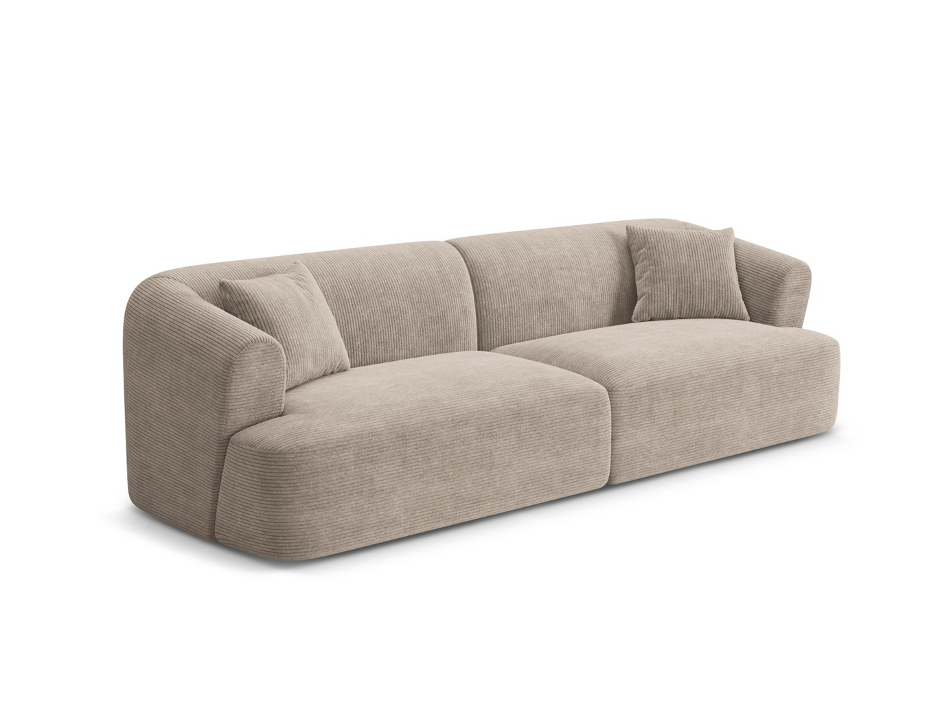 Cosmopolitan Design modulsofa, "Campi", 4-personers, 255 × 90 × 70 cm, Lincoln, sorte plastben
