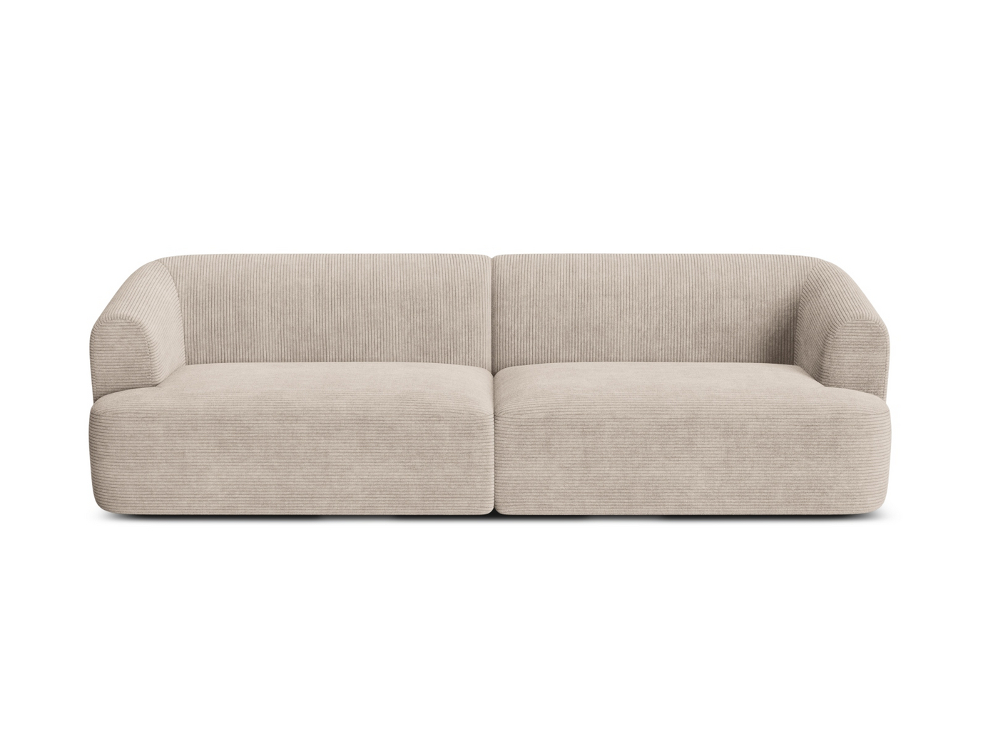 Cosmopolitan Design modulsofa, "Campi", 4-personers, 255 × 90 × 70 cm, Lincoln, sorte plastben