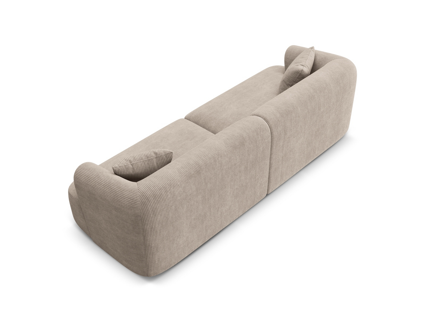 Cosmopolitan Design modulsofa, "Campi", 4-personers, 255 × 90 × 70 cm, Lincoln, sorte plastben
