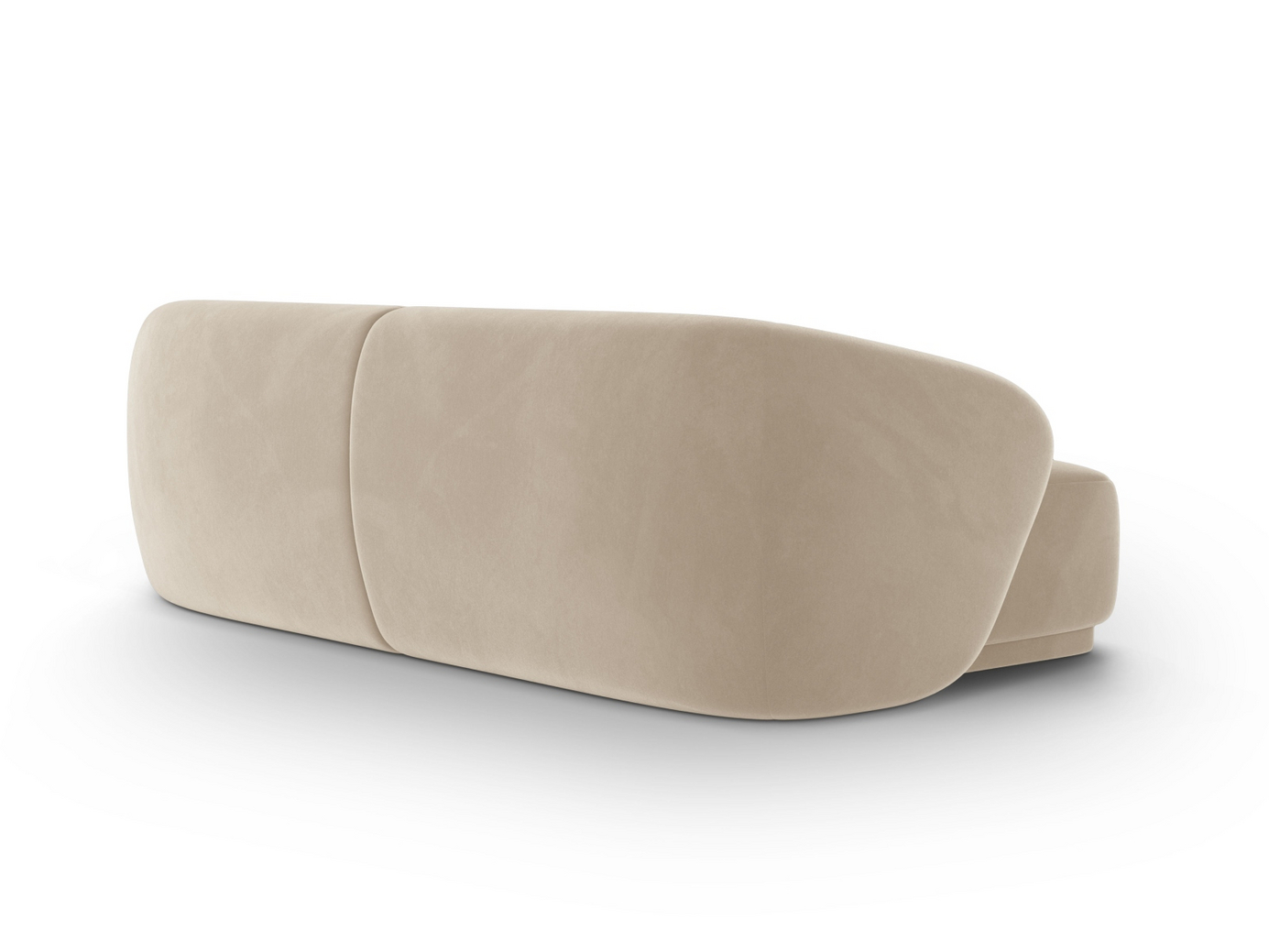 Cosmopolitan Design veloursofa, "Gomera", 4-personers, 246 × 93 × 74 cm, Salvador, sorte plastben