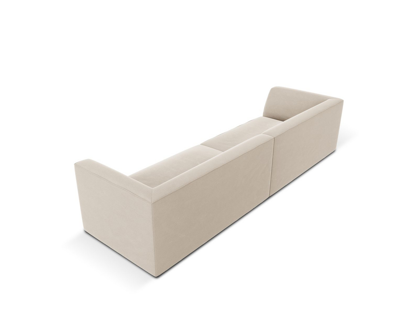 Cosmopolitan Design veloursofa, "Siena", 4-personers, 302 × 93 × 69 cm, Salvador, sorte plastben