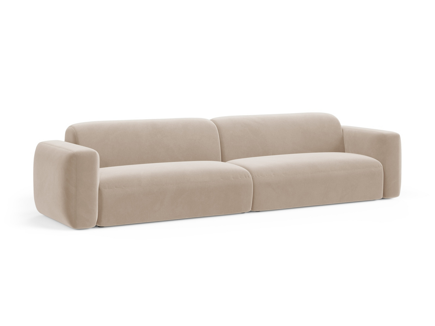 Cosmopolitan Design velourmodulsofa, "Strino", 4-personers, 240 × 98 × 78 cm, Salvador, sorte plastben