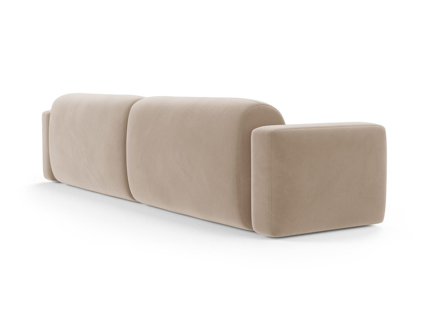 Cosmopolitan Design velourmodulsofa, "Strino", 4-personers, 240 × 98 × 78 cm, Salvador, sorte plastben