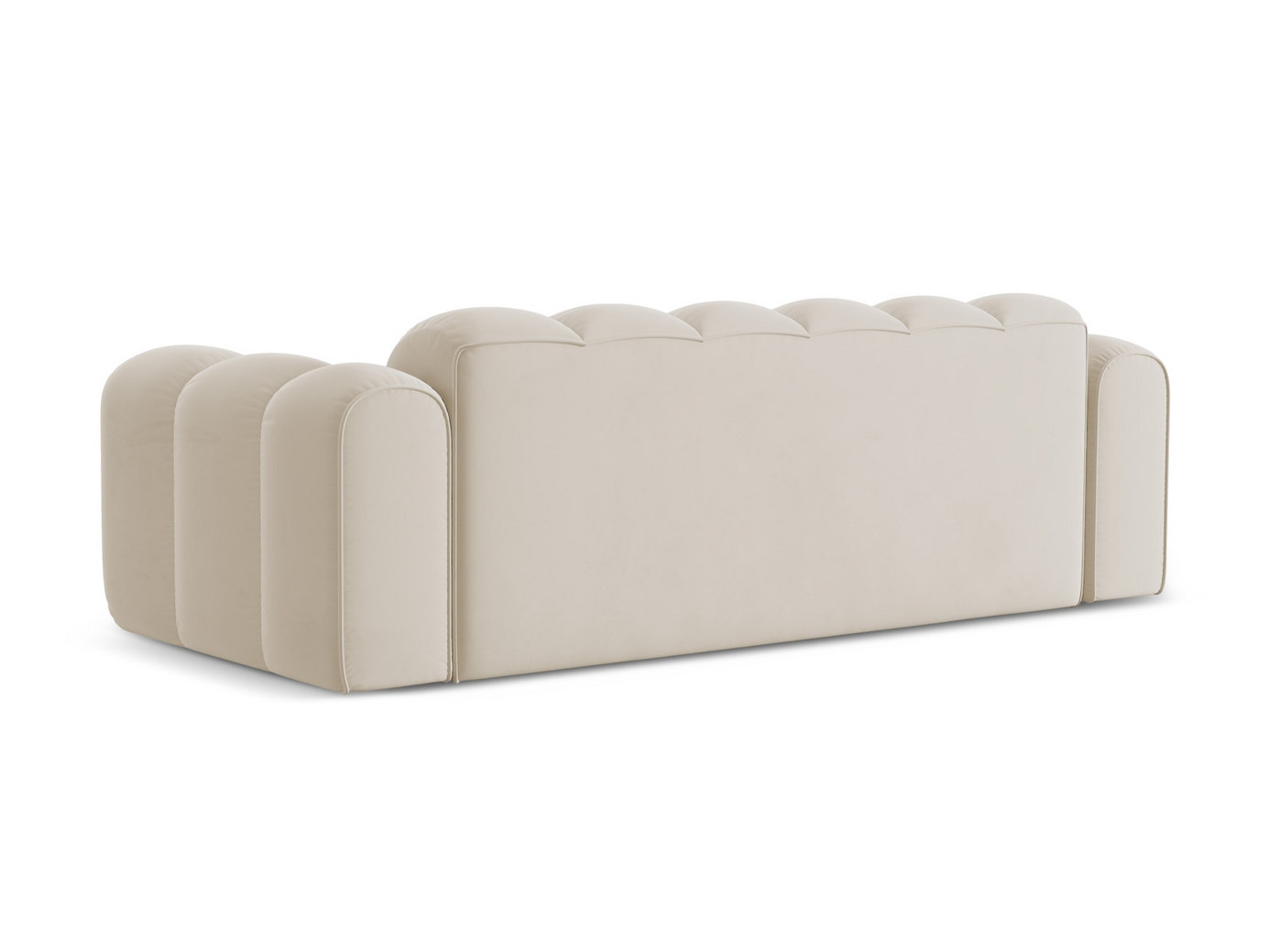 Cosmopolitan Design veloursofa, "Treno", 4-personers, 240 × 94 × 70 cm, Bluvel, sorte plastben
