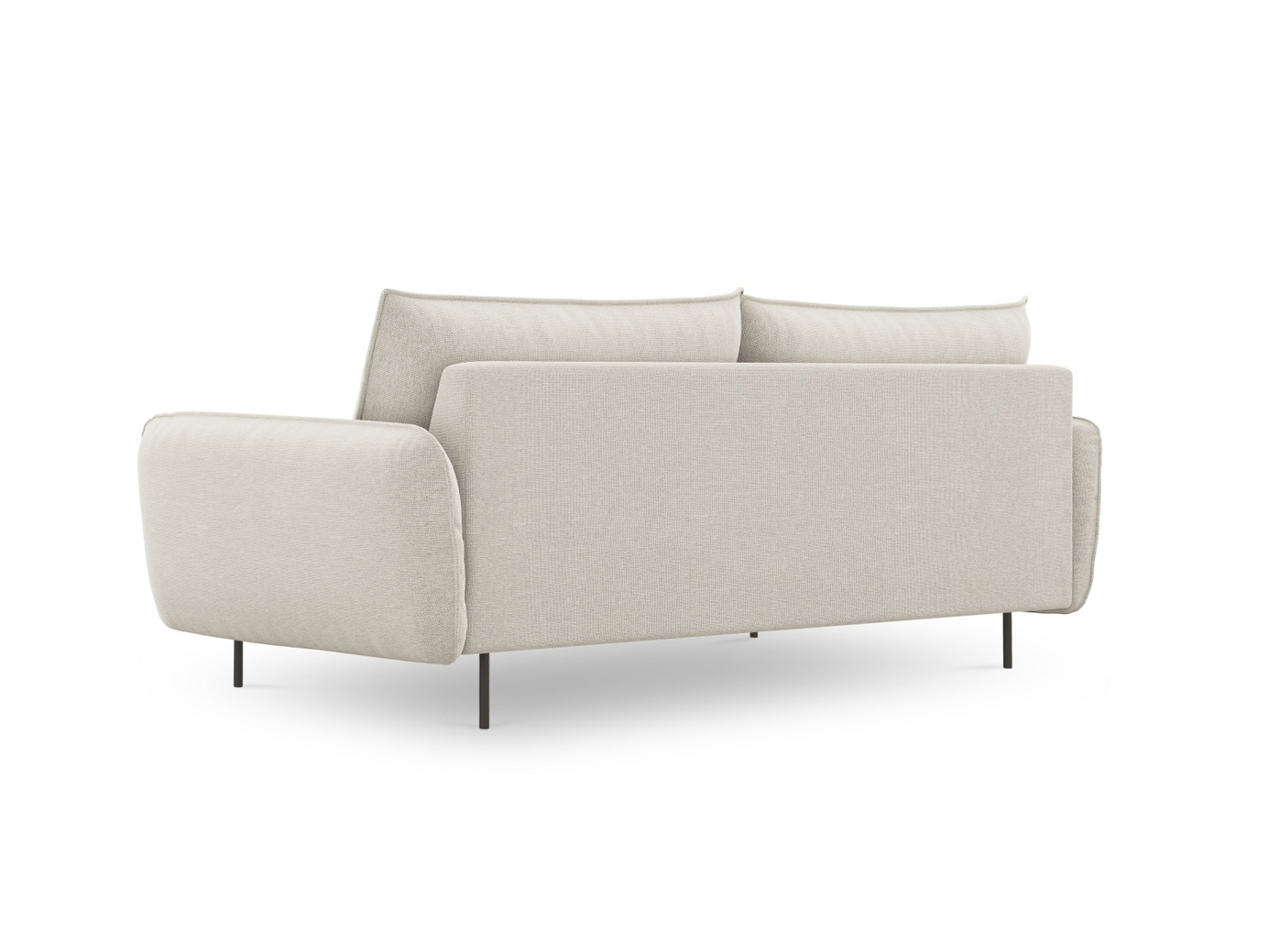 Cosmopolitan Design sofa, "Vienna", 4-personers, 230 × 92 × 95 cm, Positano, sorte metalben