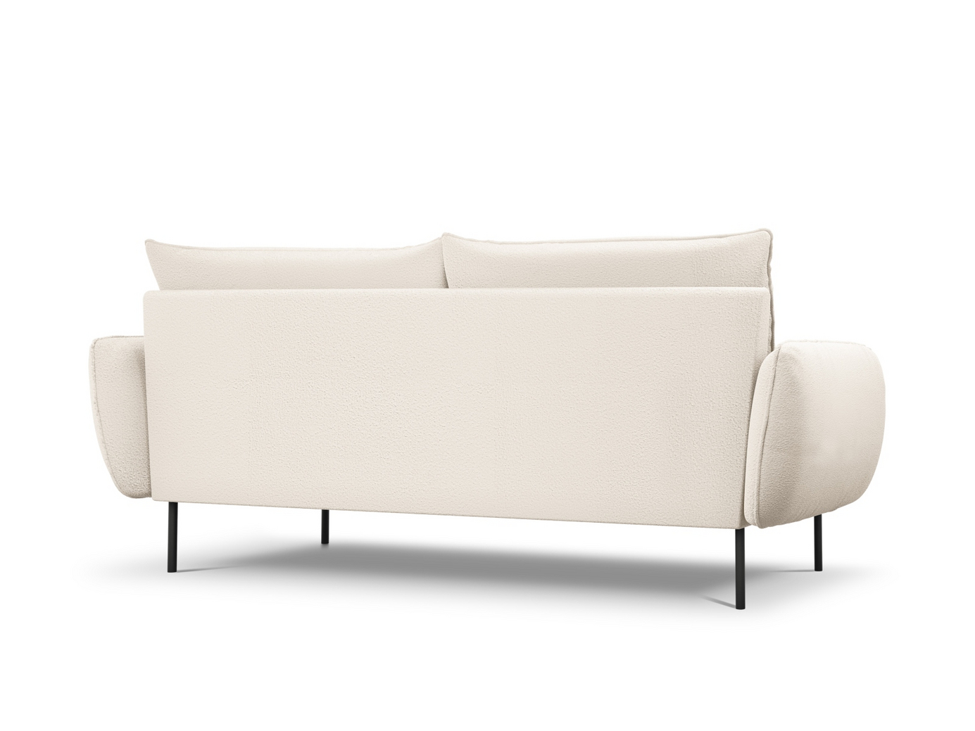 Cosmopolitan Design bouclé-sofa, "Vienna", 4-personers, 230 × 92 × 95 cm, Ascot, sorte metalben
