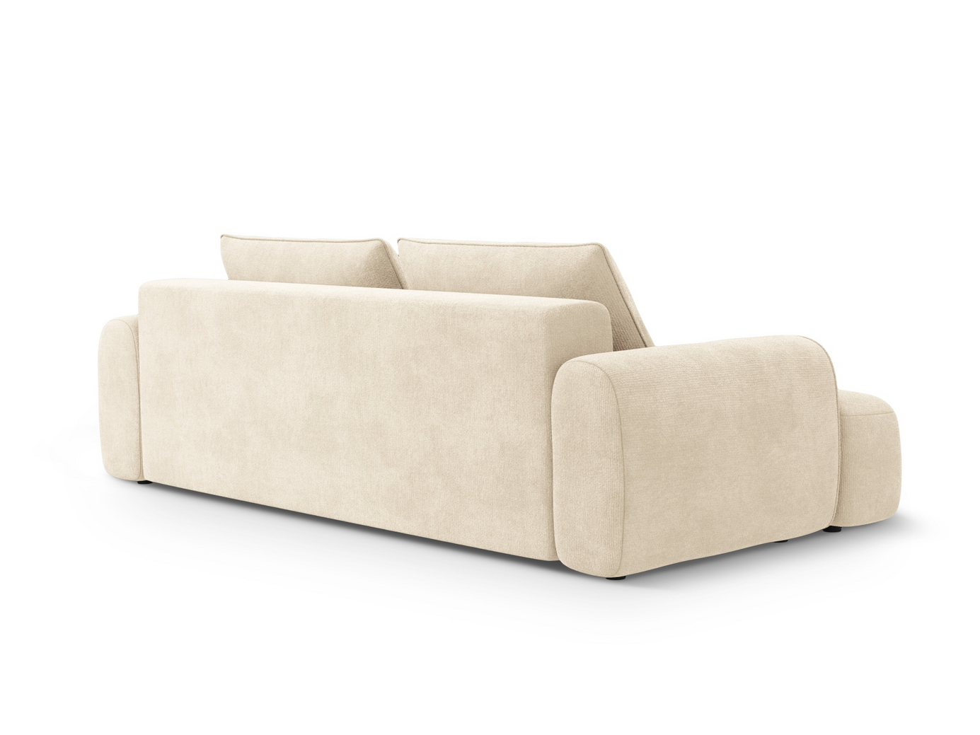 Cosmopolitan Design veloursovesofa med opbevaring, "Calma", 4-personers, 250 × 100 × 84 cm, Vogue, sorte plastben