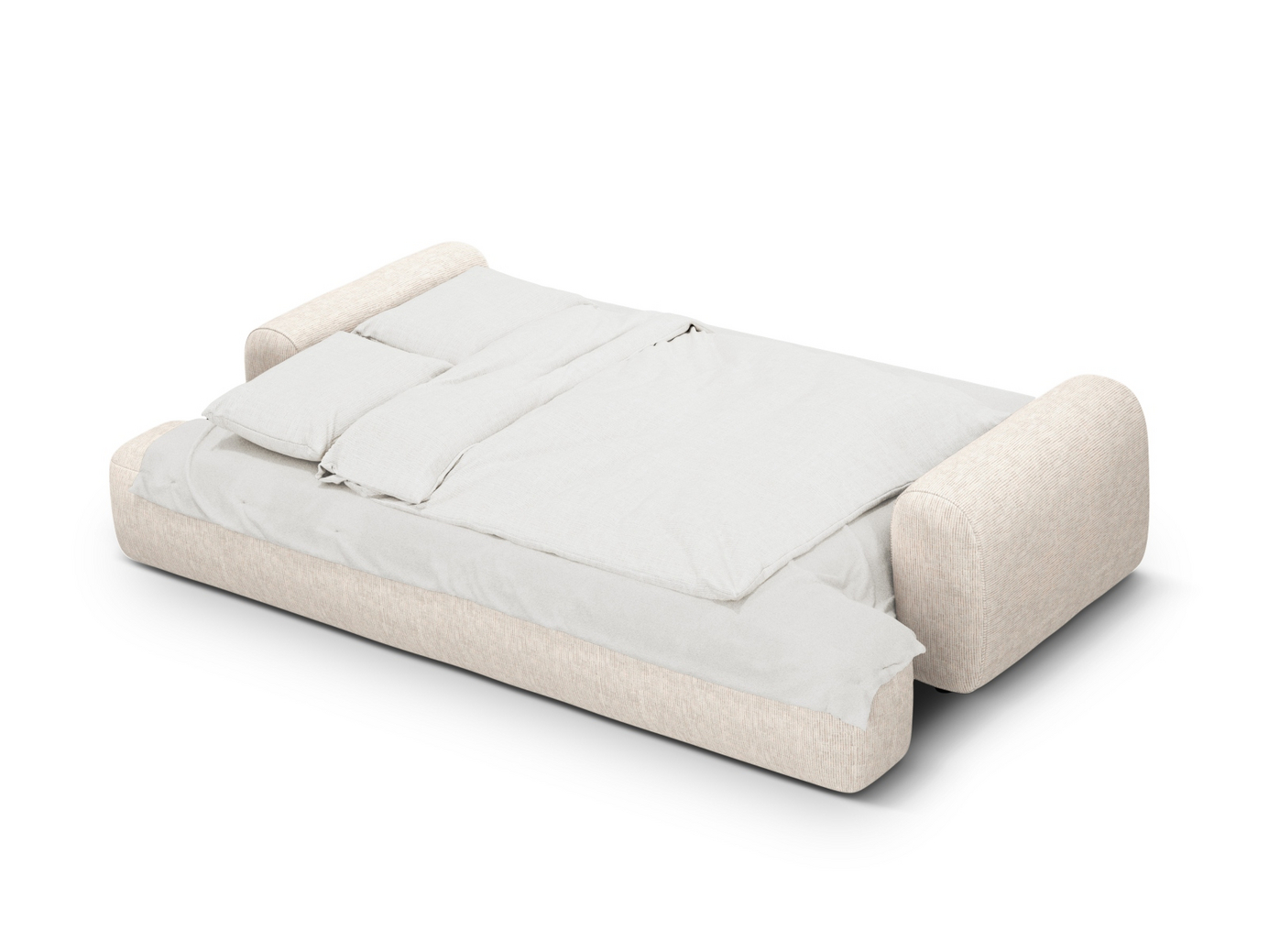 Cosmopolitan Design sovesofa med opbevaring, "Calma", 4-personers, 250 × 100 × 84 cm, Baltimore, sorte plastben