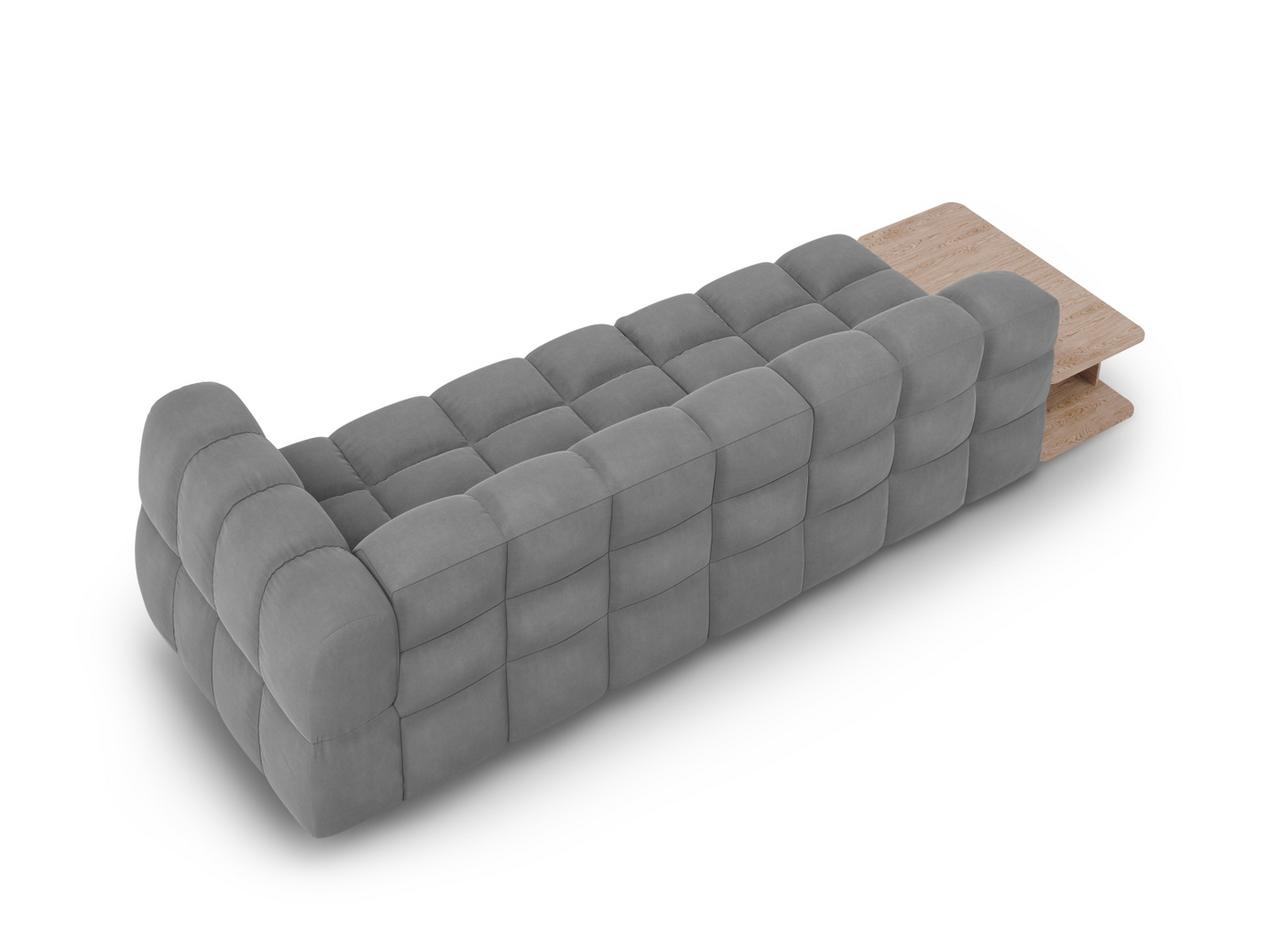 Cosmopolitan Design venstrevendt velourmodulsofa, "Sky", 4-personers, 297 × 102 × 70 cm, Casino, sorte plastben