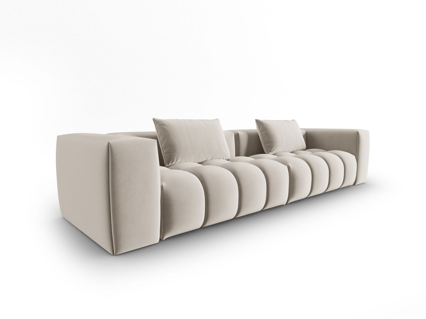 Cosmopolitan Design velourmodulsofa, "Verona", 5-personers, 290 × 85 × 70 cm, Casino, sorte plastben
