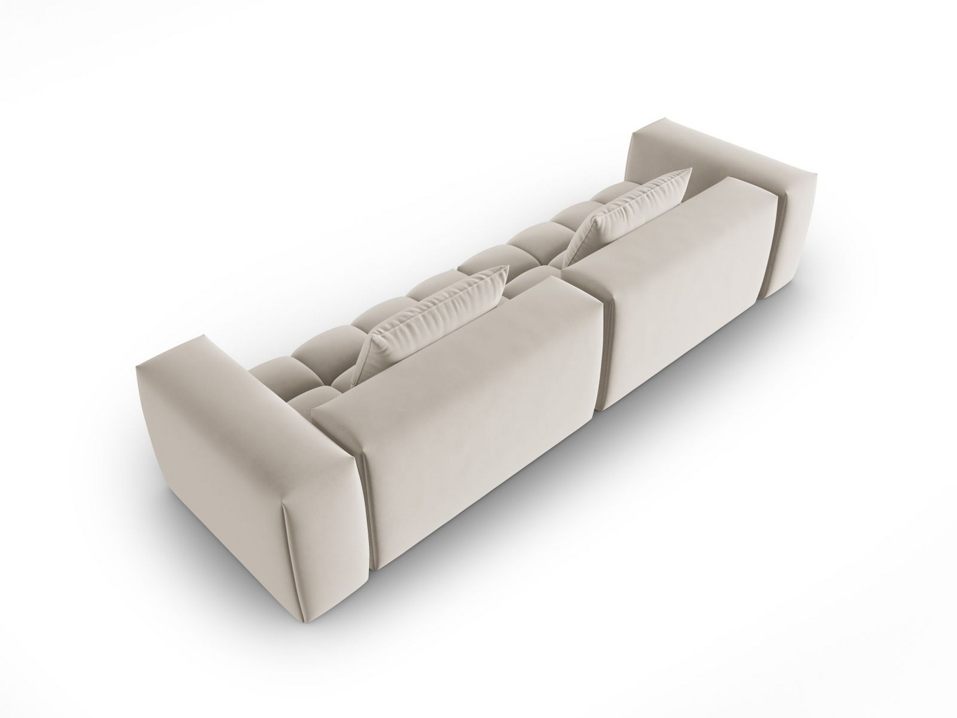Cosmopolitan Design velourmodulsofa, "Verona", 5-personers, 290 × 85 × 70 cm, Casino, sorte plastben