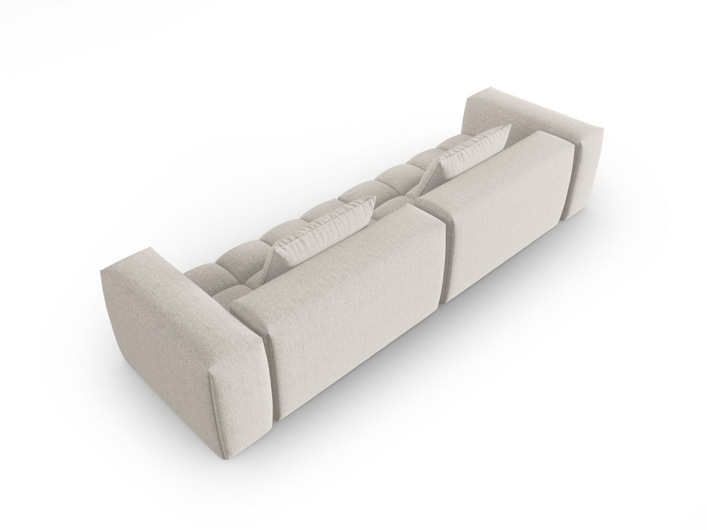 Cosmopolitan Design modulsofa, "Verona", 5-personers, 290 × 85 × 70 cm, Sorella, sorte plastben