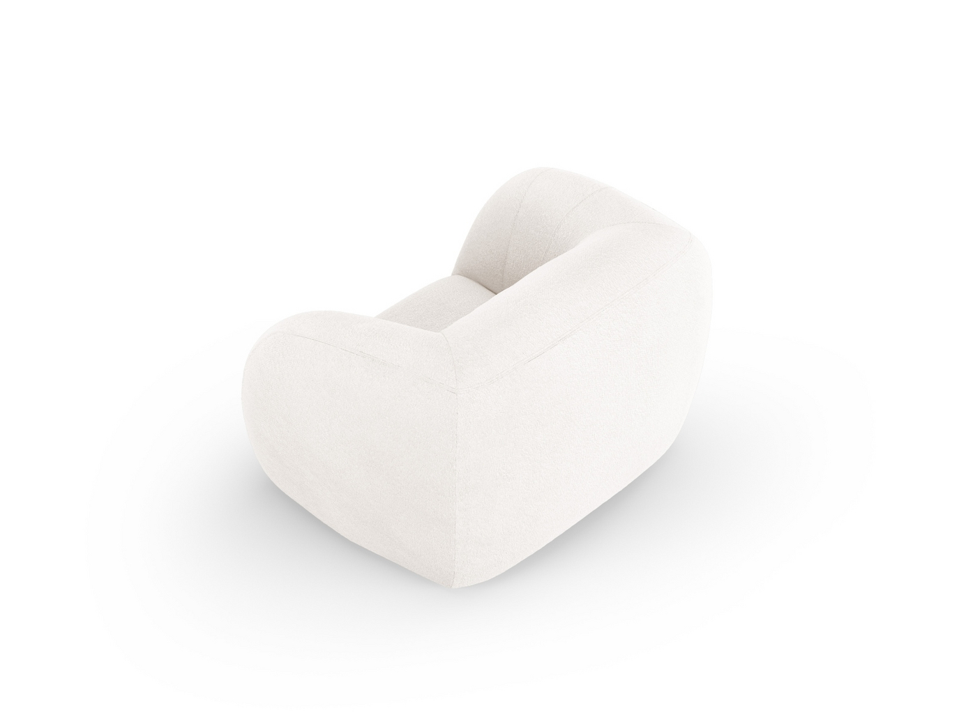 Cosmopolitan Design bouclé-lænestol, "Essen", 1-personers, 130 × 95 × 86 cm, Baloo, sorte plastben