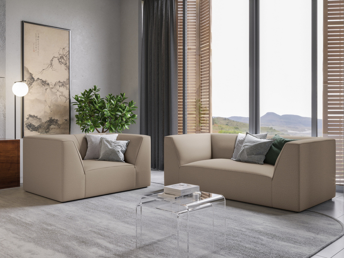 Cosmopolitan Design lænestol, "Siena", 1-personers, 120 × 92 × 69 cm, Ottawa, sorte plastben