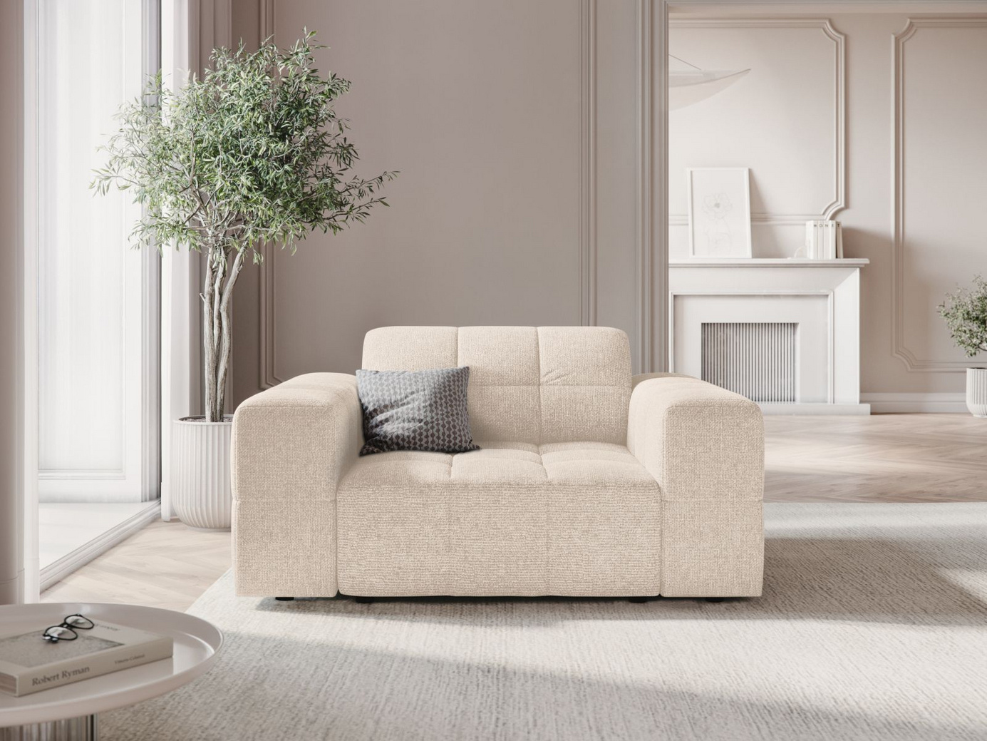 Cosmopolitan Design lænestol, "Chicago", 1-personers, 132 × 102 × 78 cm, Haga, sorte plastben