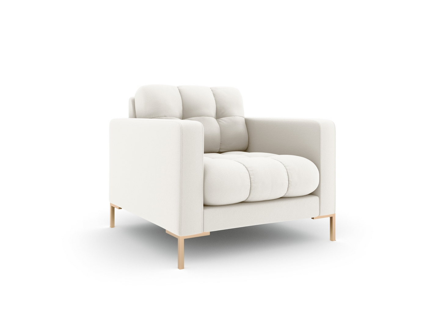 Cosmopolitan Design lænestol, "Bali", 1-personers, 87 × 96 × 75 cm, Neve, guldfarvede metalben