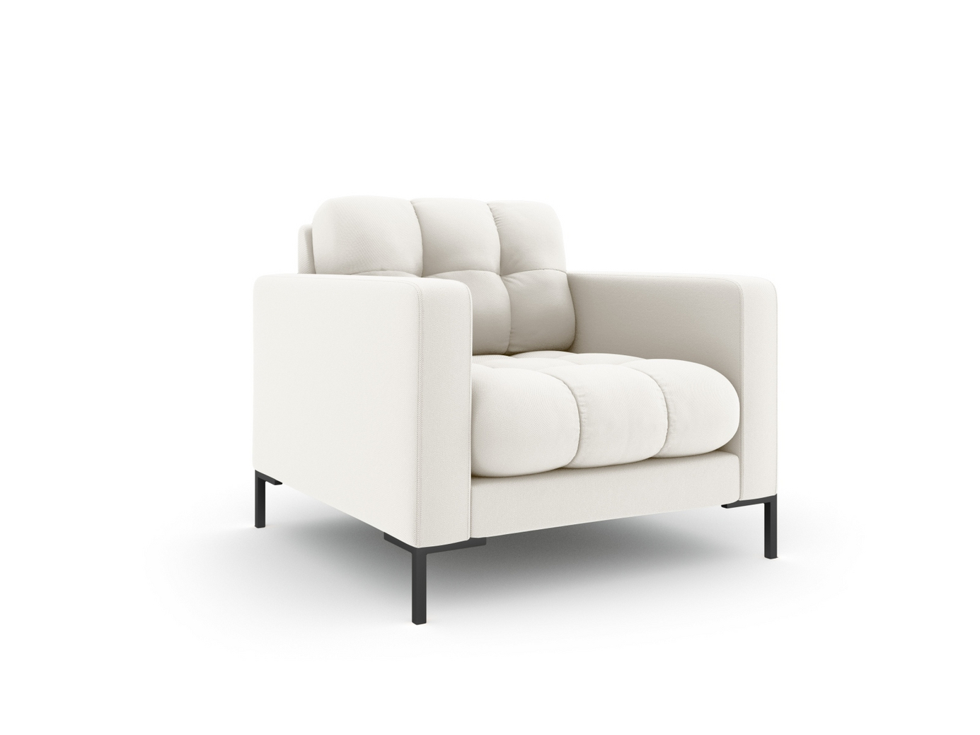 Cosmopolitan Design lænestol, "Bali", 1-personers, 87 × 96 × 75 cm, Neve, sorte metalben
