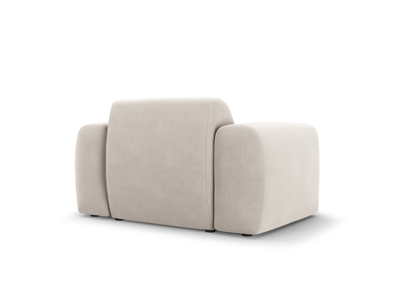 Cosmopolitan Design velourlænestol, "Nolio", 1-personers, 105 × 95 × 72 cm, Casino, sorte plastben