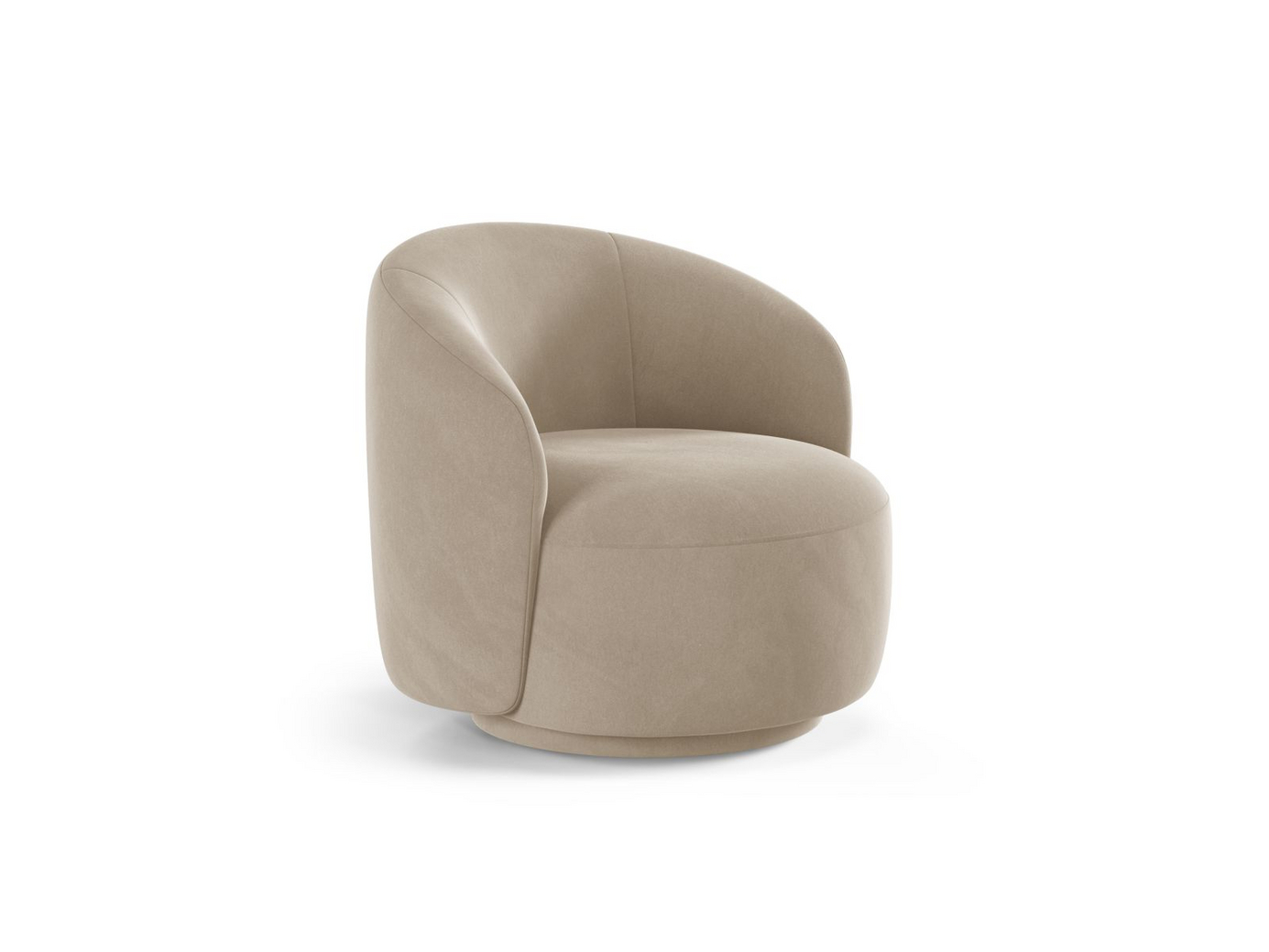 Cosmopolitan Design velourdrejelænestol, "Savona", 1-personers, 86 × 83 × 76,5 cm, Casino, stofbetrukne ben