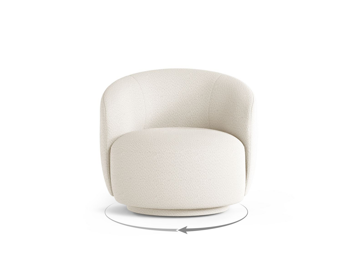 Cosmopolitan Design bouclé-drejelænestol, 
