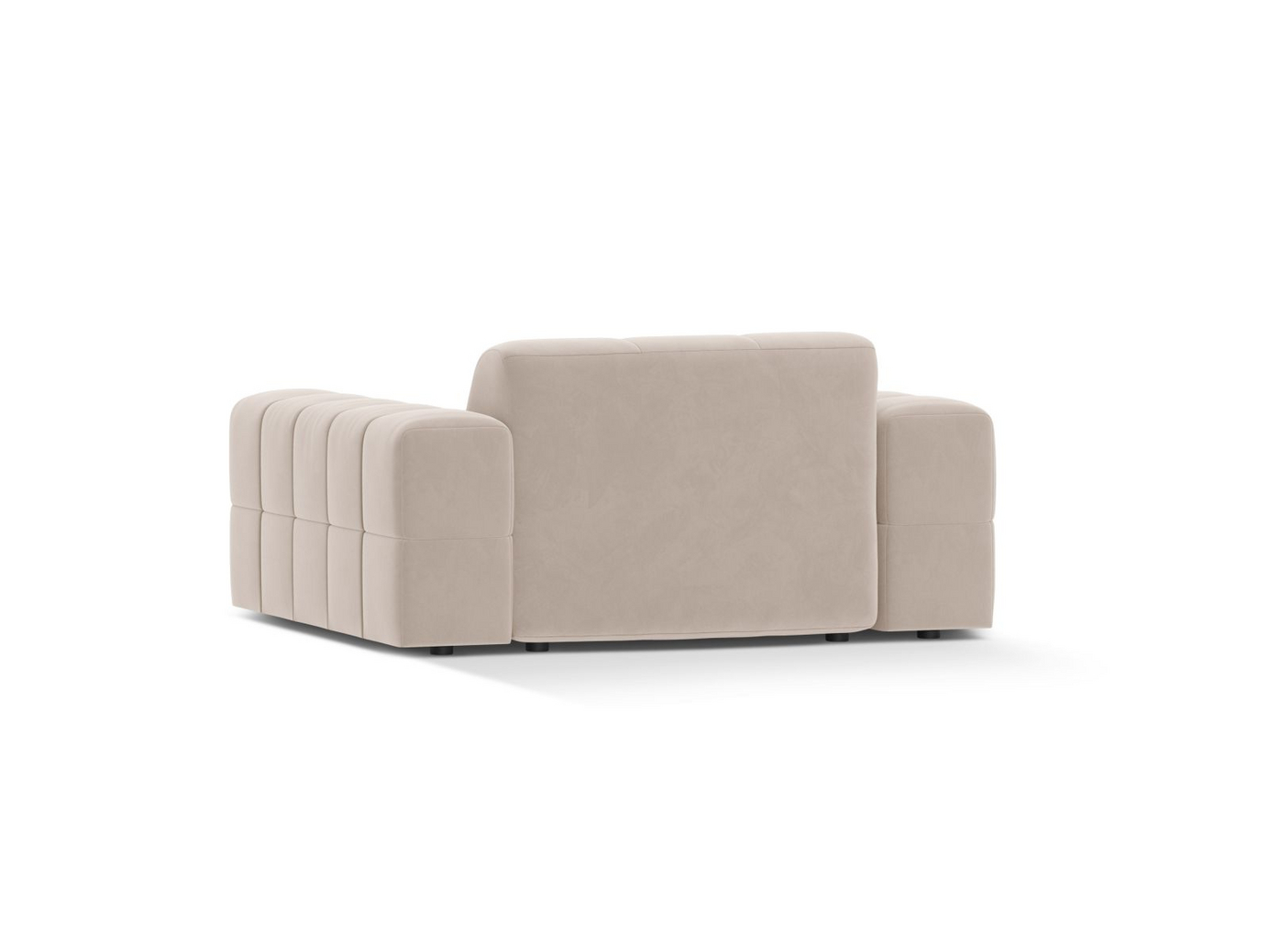 Cosmopolitan Design velourlænestol, "Chicago", 1-personers, 132 × 102 × 78 cm, Venus, sorte plastben
