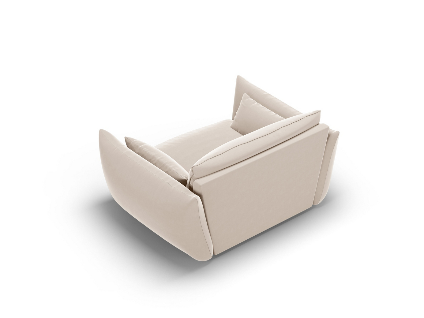 Cosmopolitan Design velourlænestol, "Matera", 1-personers, 128 × 110 × 85 cm, Salvador, sorte plastben