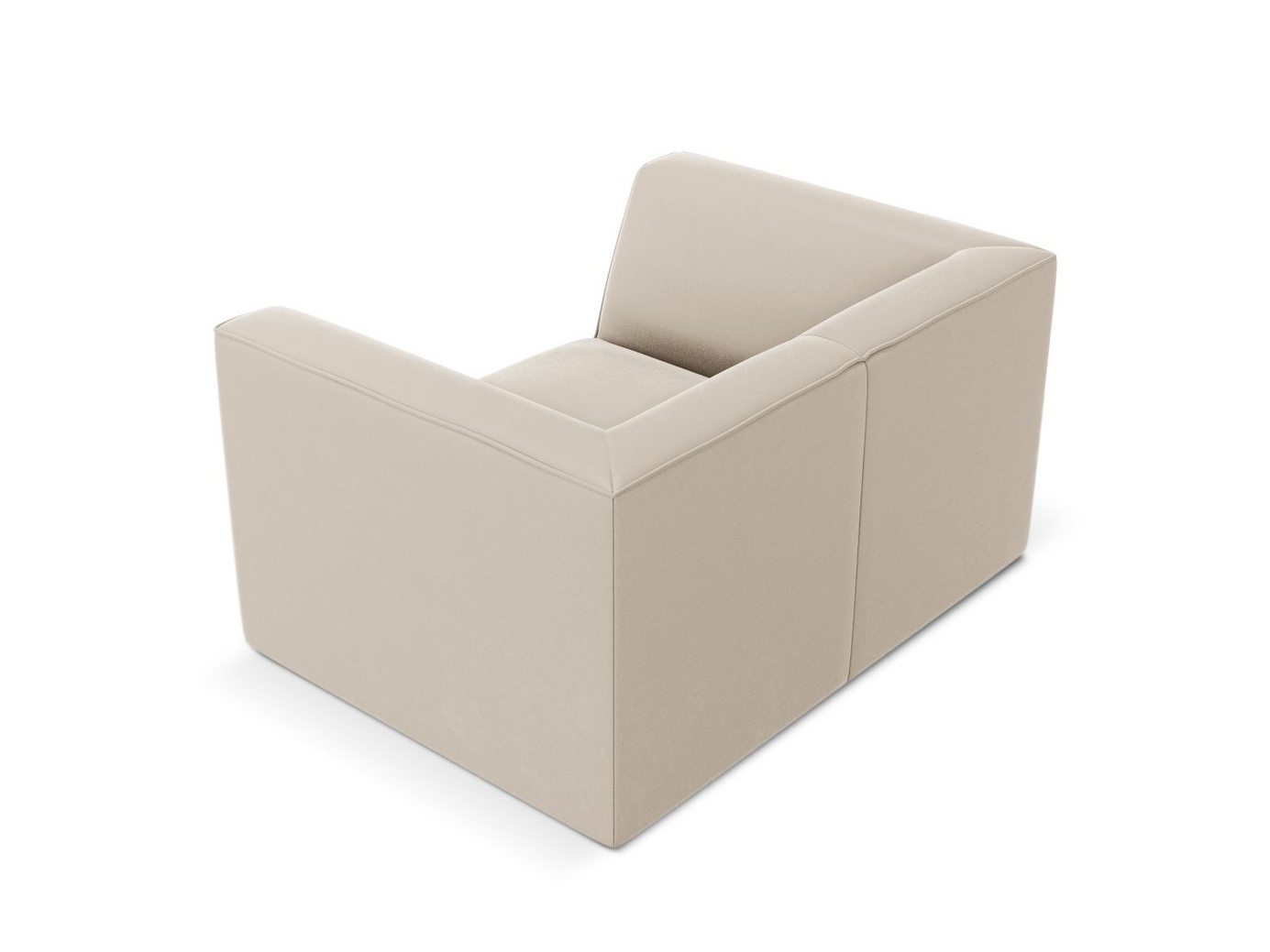 Cosmopolitan Design velourlænestol, "Siena", 1-personers, 120 × 92 × 69 cm, Salvador, sorte plastben