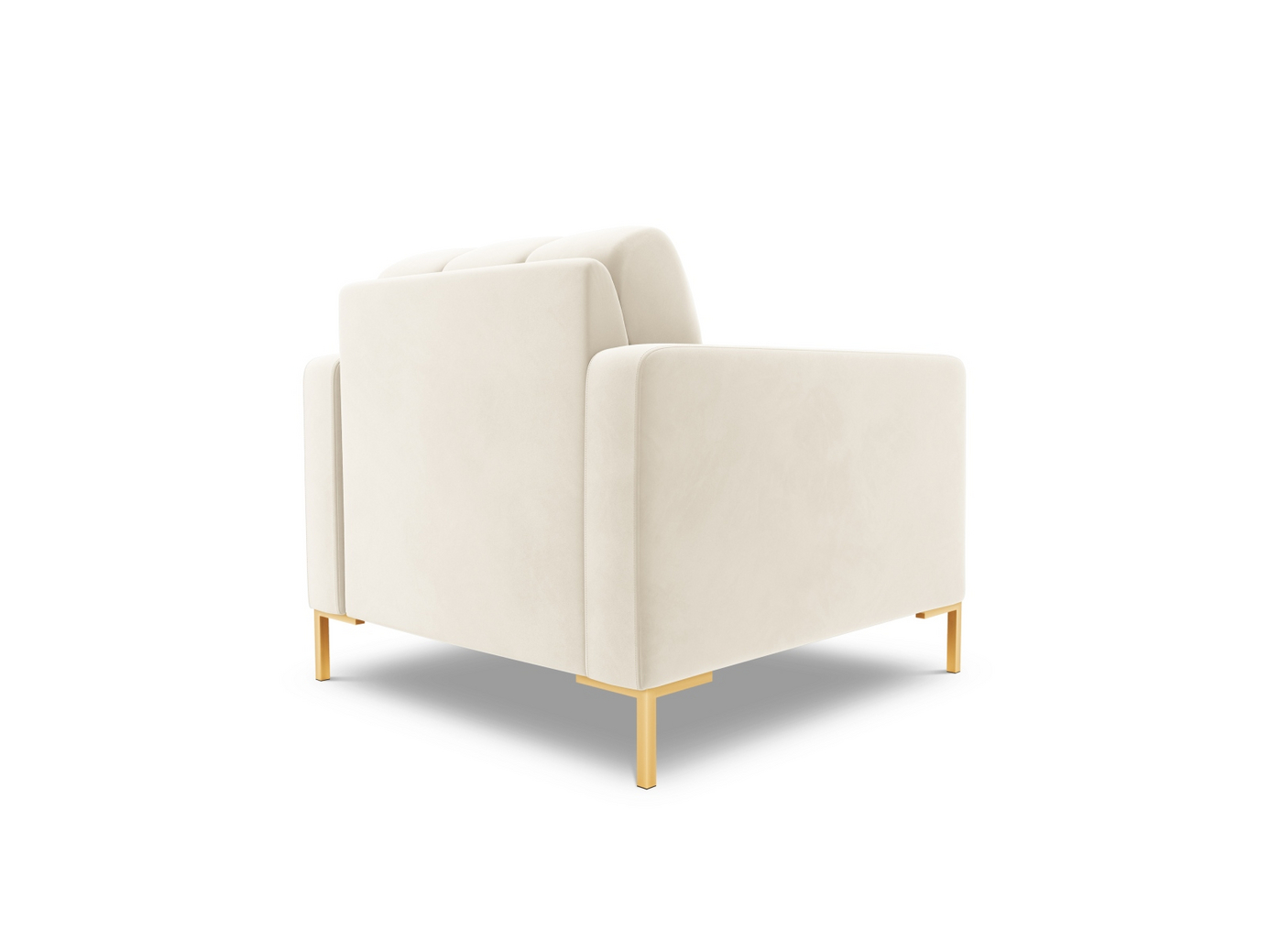 Cosmopolitan Design velourlænestol, "Bali", 1-personers, 87 × 96 × 75 cm, Bluvel, guldfarvede metalben