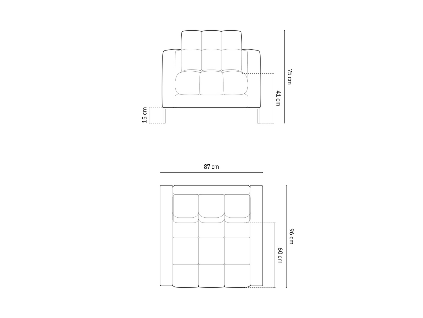 Cosmopolitan Design velourlænestol, "Bali", 1-personers, 87 × 96 × 75 cm, Bluvel, guldfarvede metalben