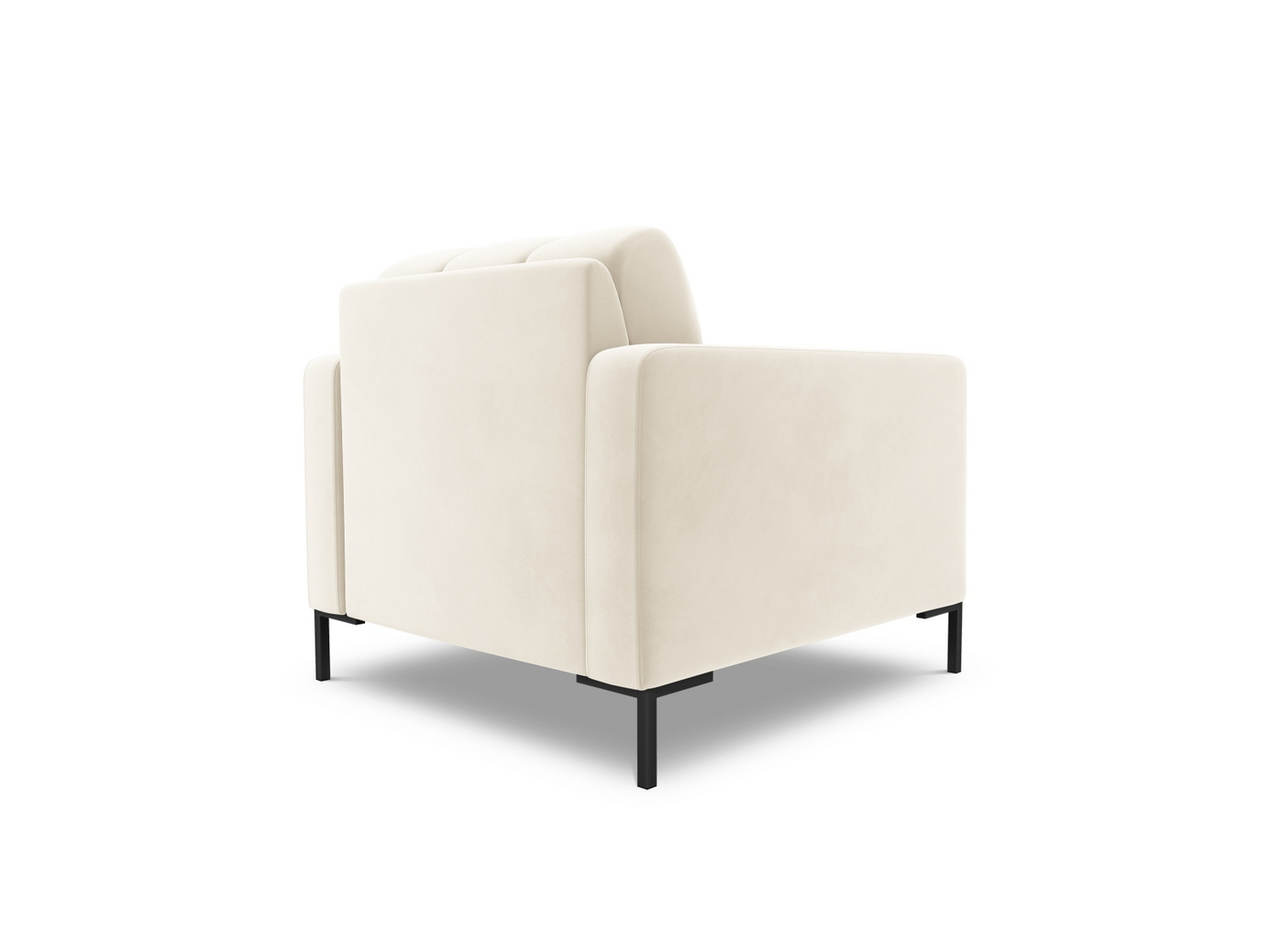 Cosmopolitan Design velourlænestol, "Bali", 1-personers, 87 × 96 × 75 cm, Bluvel, sorte metalben