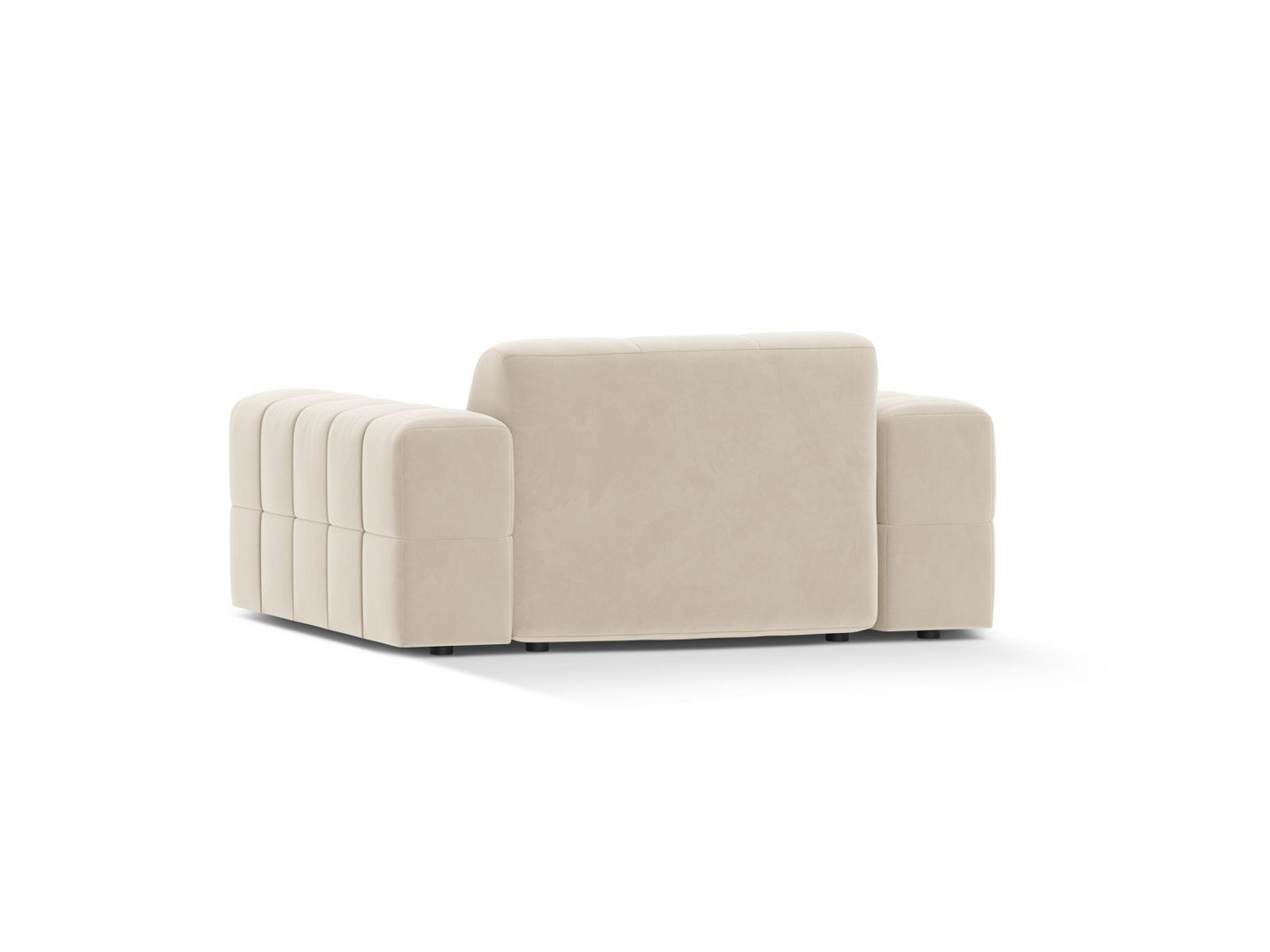 Cosmopolitan Design velourlænestol, "Chicago", 1-personers, 132 × 102 × 78 cm, Bluvel, sorte plastben