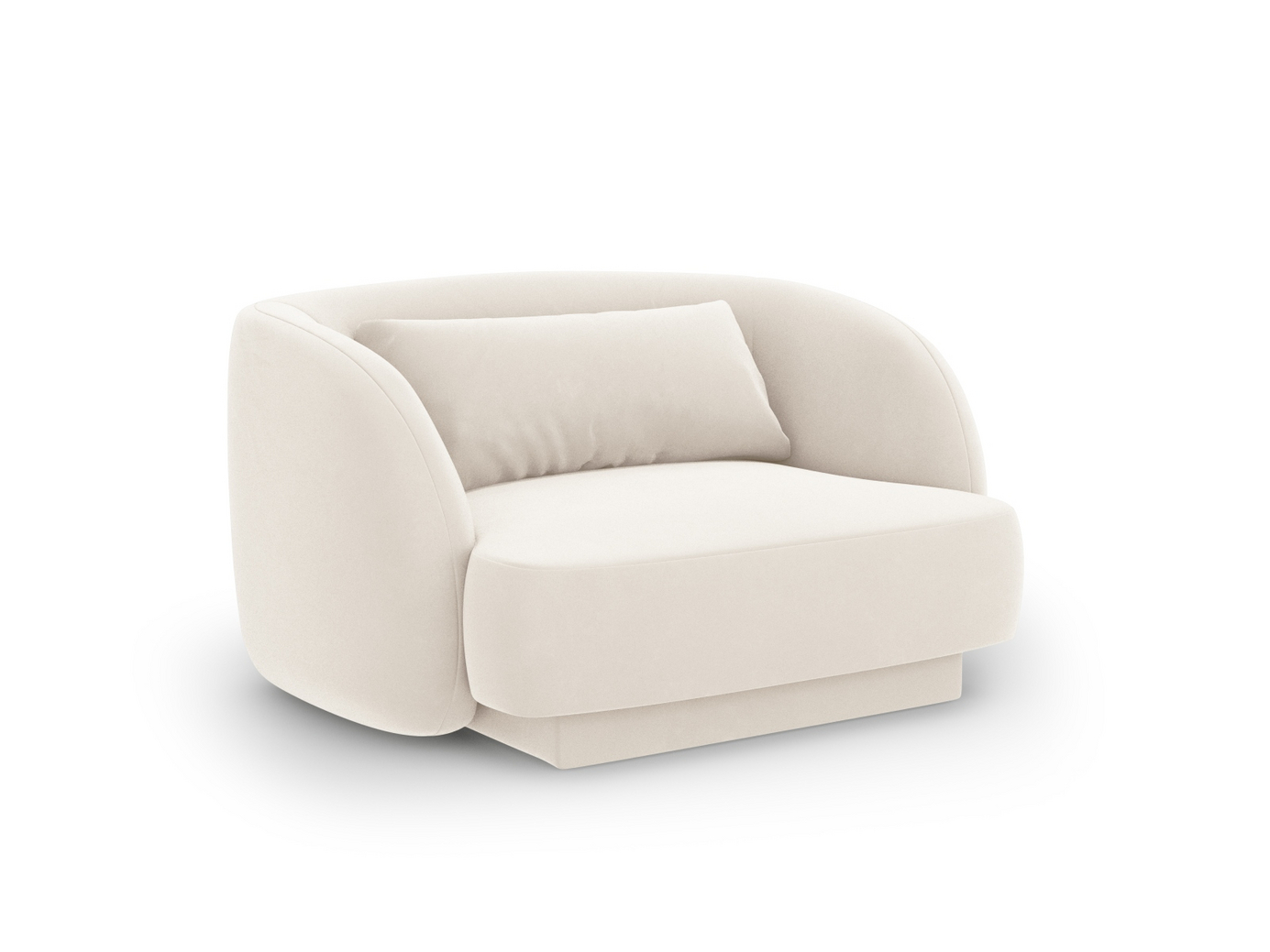 Cosmopolitan Design velourlænestol, "Tulum", 1-personers, 103 × 90 × 70 cm, Bluvel, sorte plastben