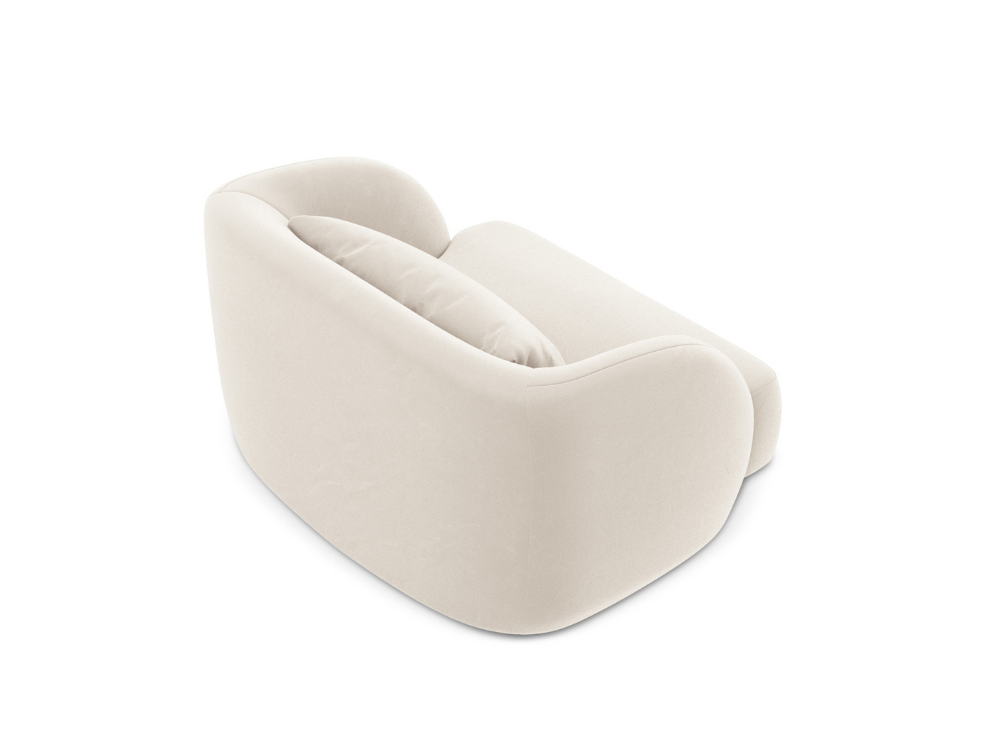 Cosmopolitan Design velourlænestol, "Tulum", 1-personers, 103 × 90 × 70 cm, Bluvel, sorte plastben