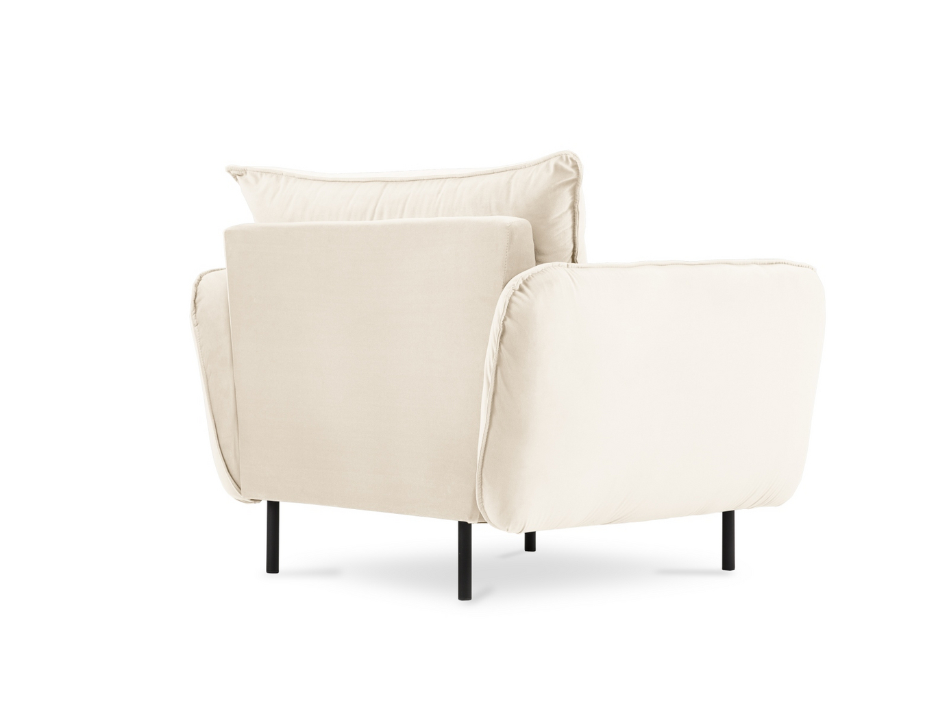 Cosmopolitan Design velourlænestol, "Vienna", 1-personers, 97 × 94 × 95 cm, Bluvel, sorte metalben