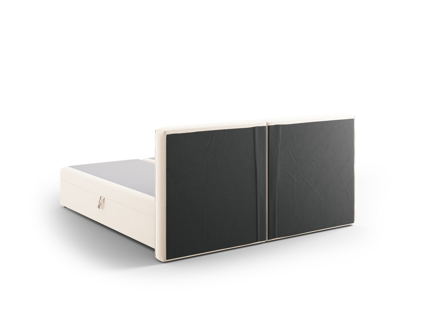 Cosmopolitan Design kontinentalseng, "Arendal", 166 × 210 × 100 cm, Bluvel, sorte plastben
