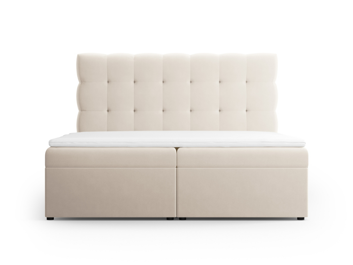 Cosmopolitan Design kontinentalseng, "Bali", 160 × 210 × 125 cm, Bluvel, sorte plastben