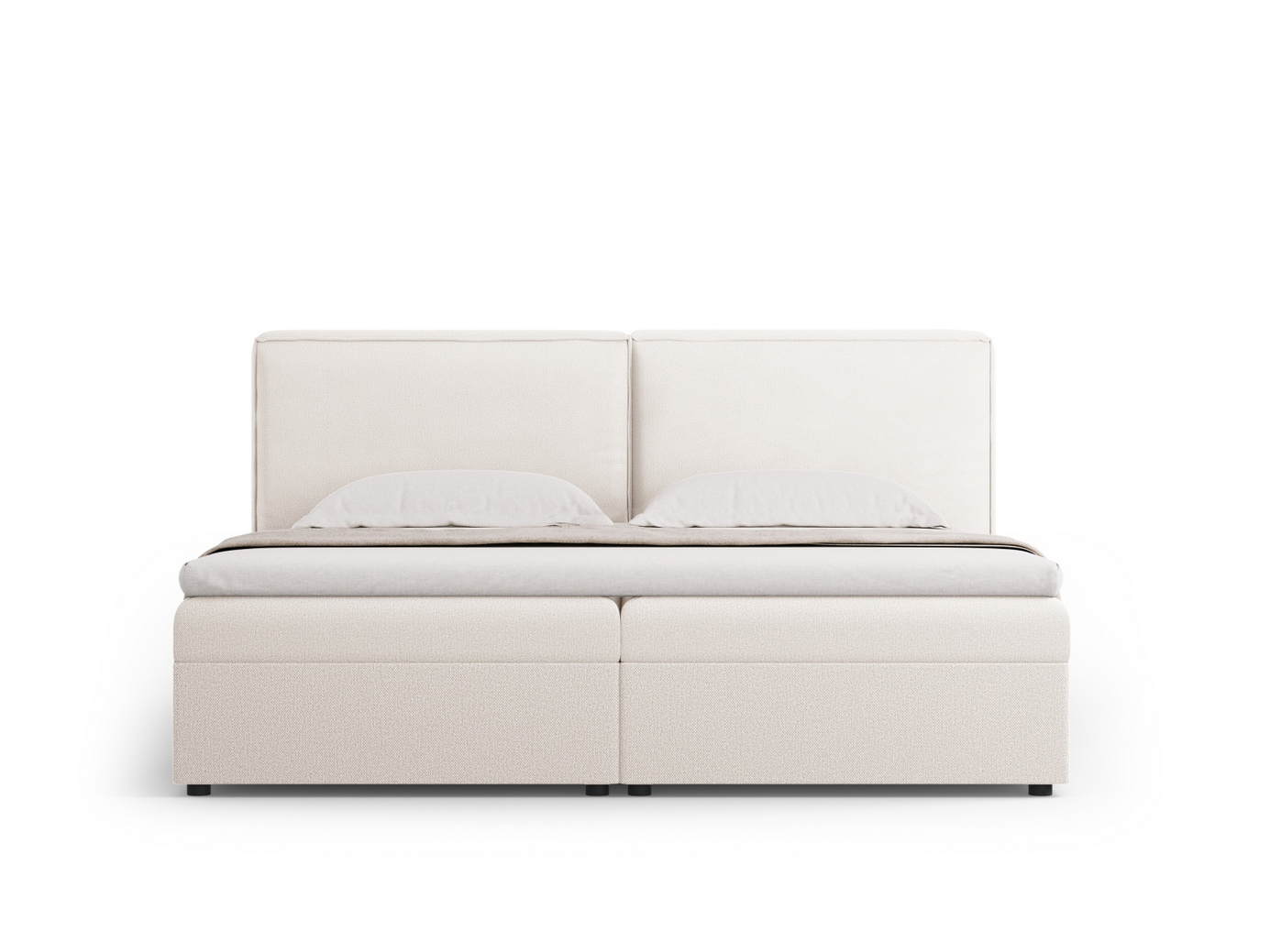 Cosmopolitan Design kontinentalseng, "Arendal", 186 × 210 × 100 cm, Megan, sorte plastben