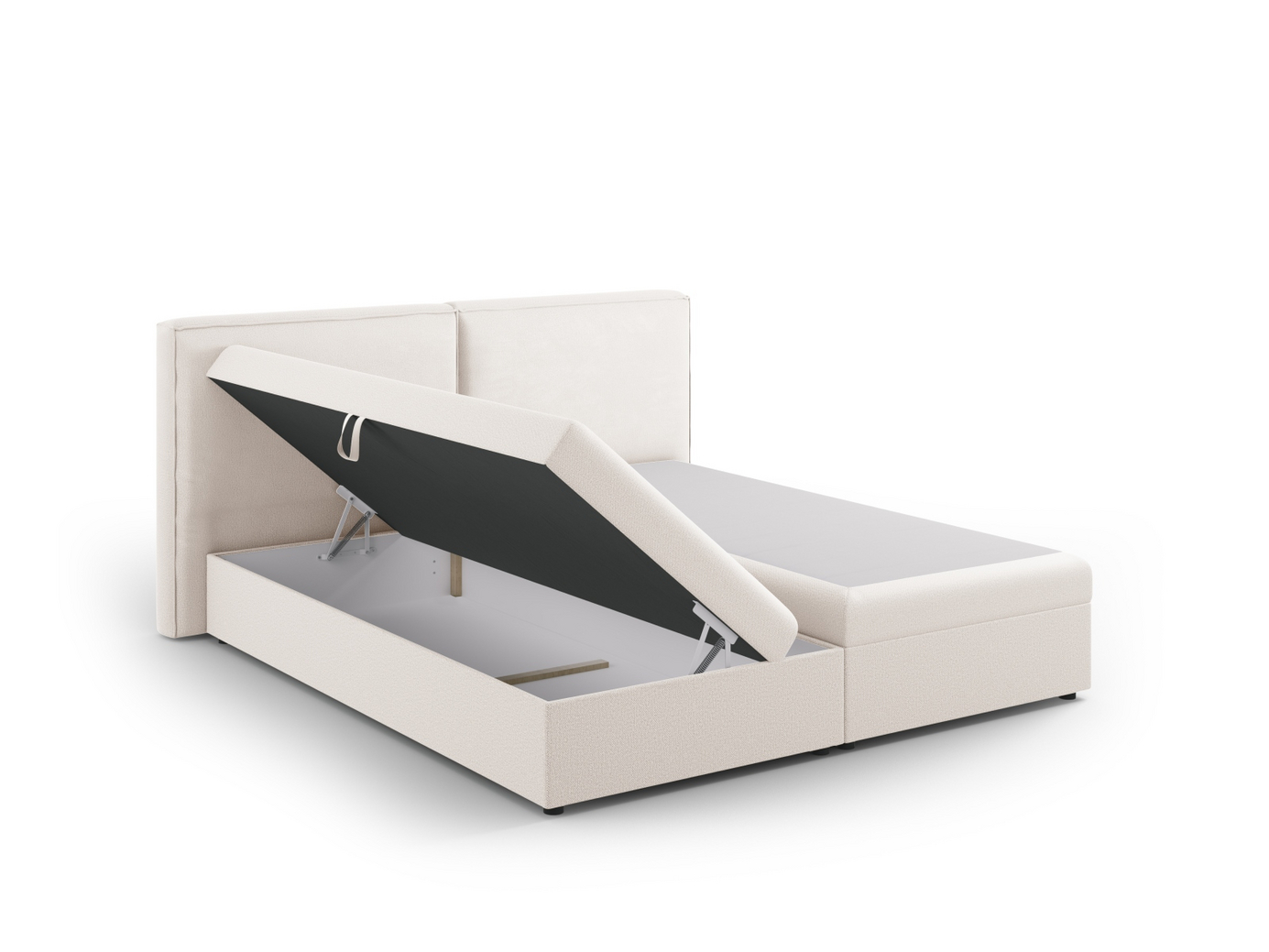 Cosmopolitan Design kontinentalseng, "Arendal", 186 × 210 × 100 cm, Megan, sorte plastben