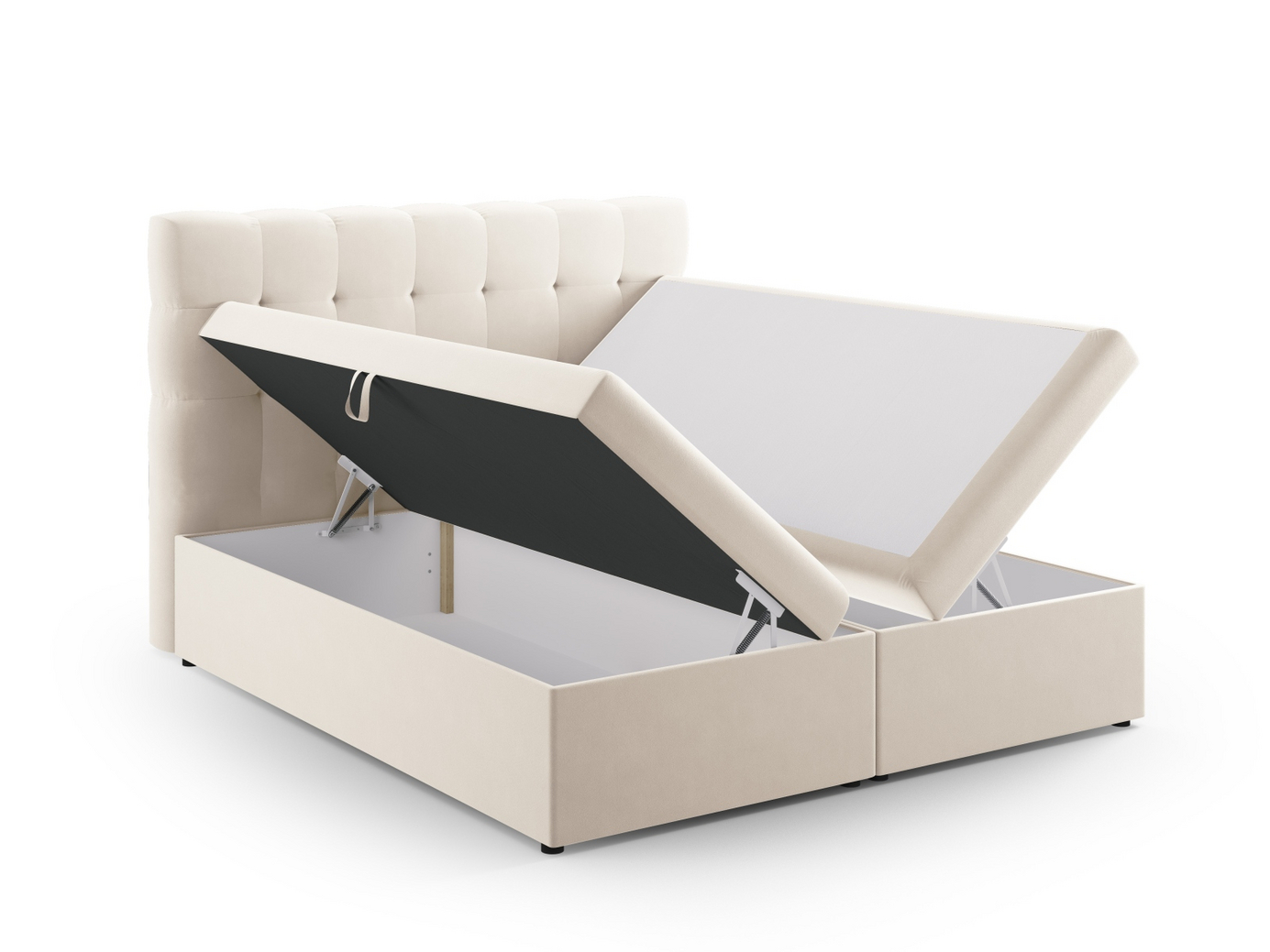 Cosmopolitan Design kontinentalseng, "Bali", 180 × 210 × 125 cm, Bluvel, sorte plastben