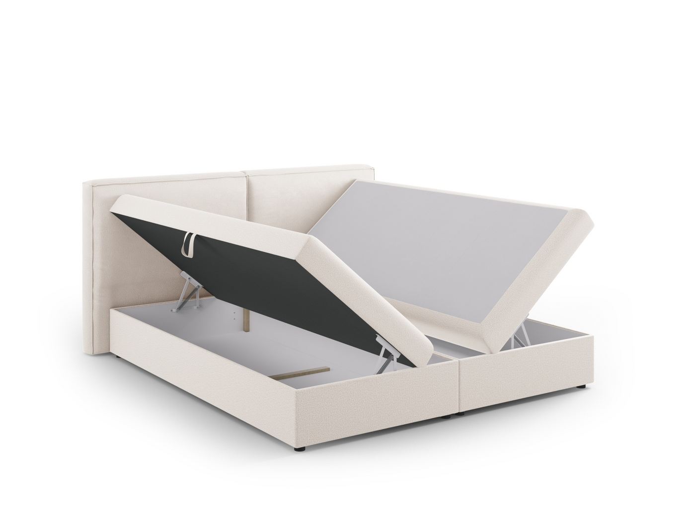 Cosmopolitan Design kontinentalseng, "Arendal", 206 × 210 × 100 cm, Megan, sorte plastben