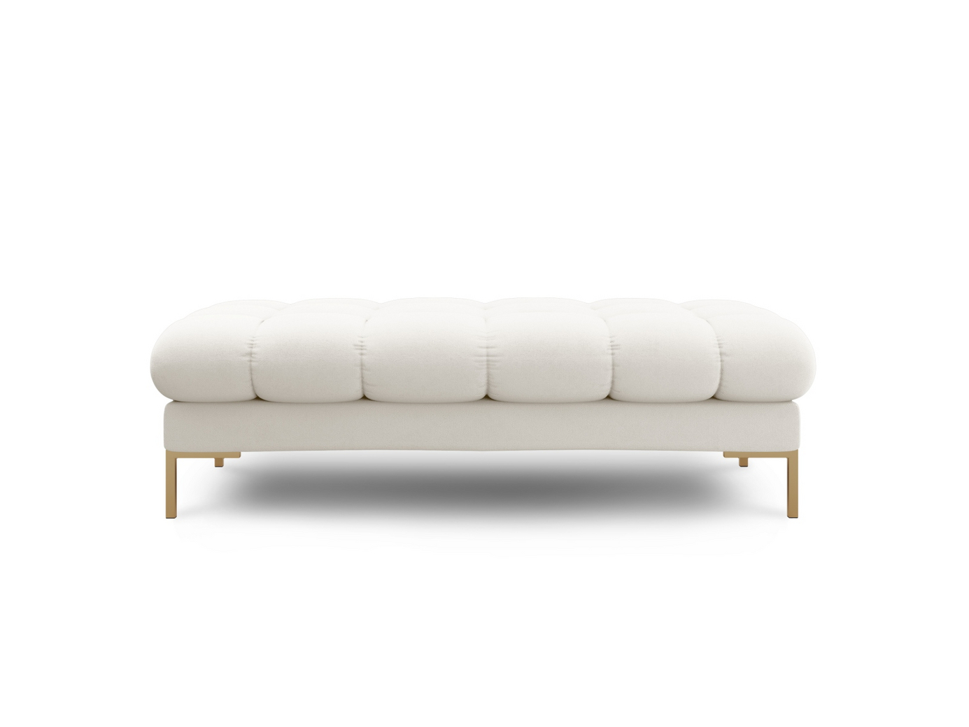 Cosmopolitan Design bænk, "Bali", 2-personers, 133 × 62 × 40 cm, Neve, guldfarvede metalben