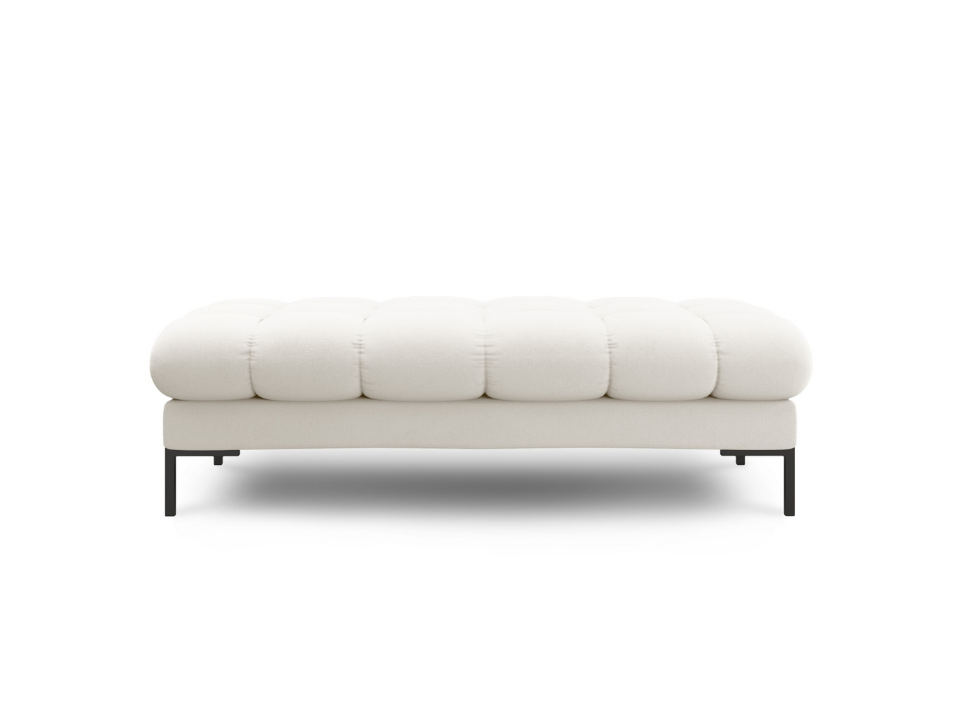 Cosmopolitan Design bænk, "Bali", 2-personers, 133 × 62 × 40 cm, Neve, sorte metalben
