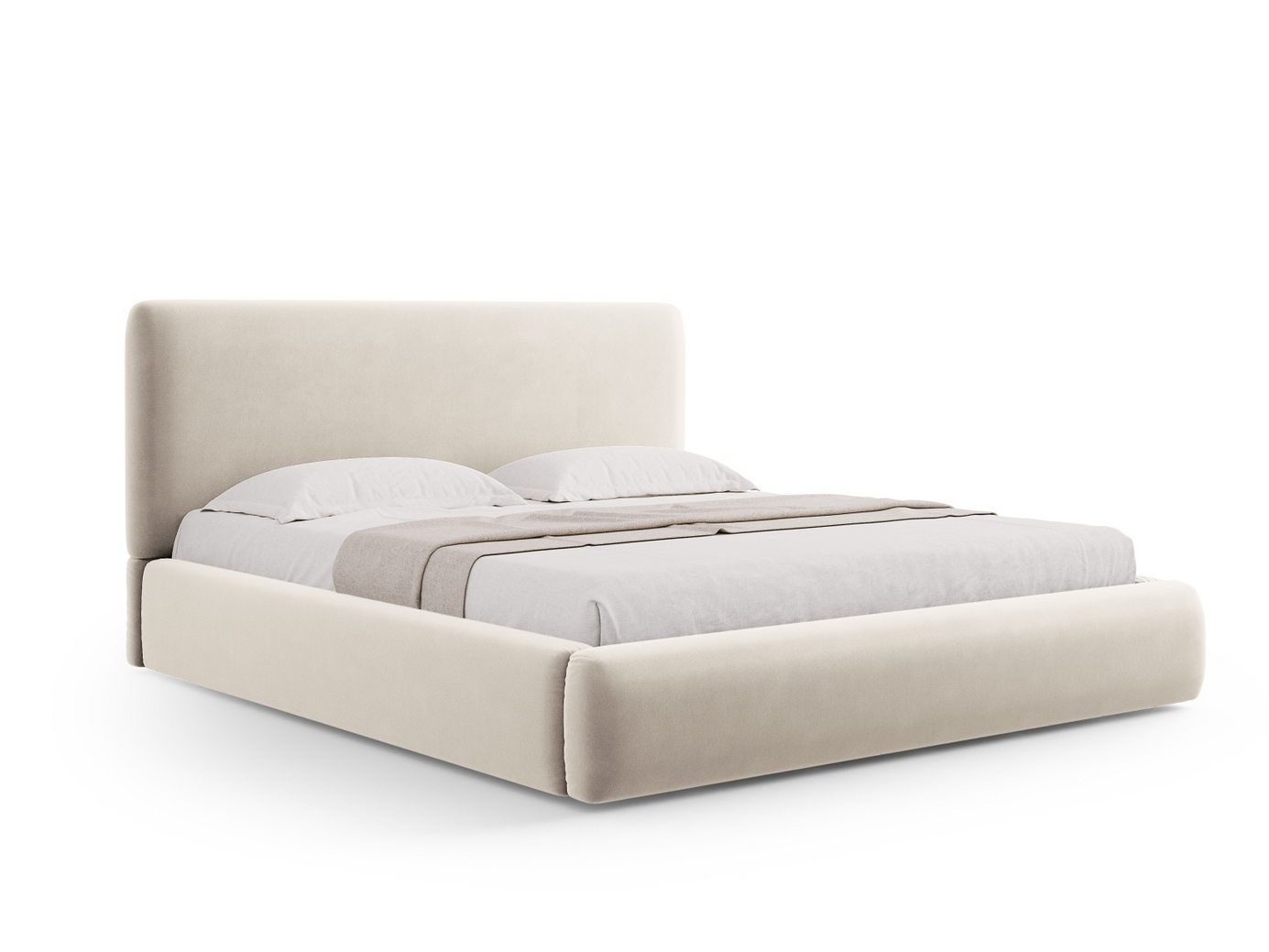 Cosmopolitan Design velourseng med opbevaring og sengegavl, 