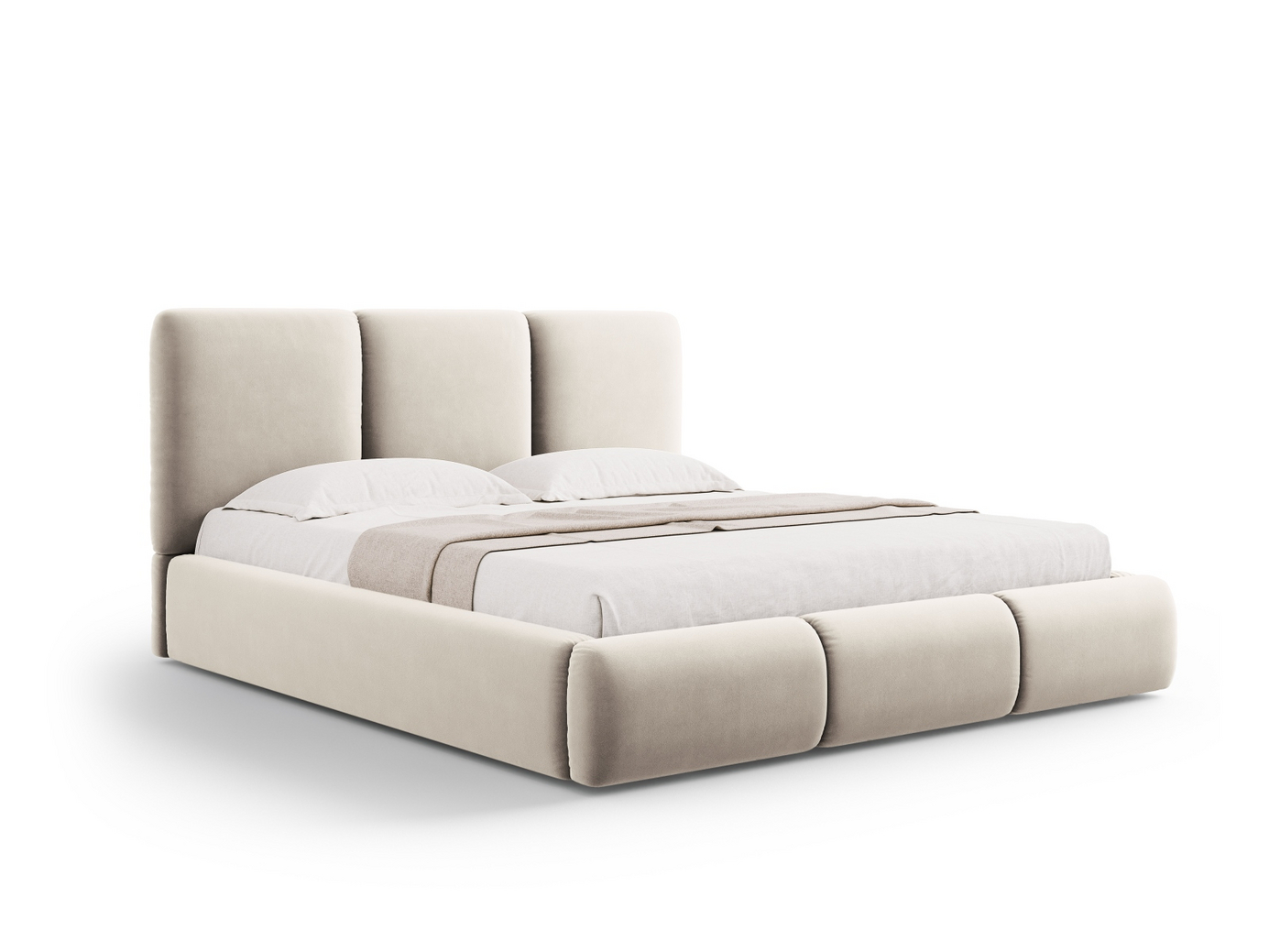 Cosmopolitan Design velourseng med opbevaring og sengegavl, 