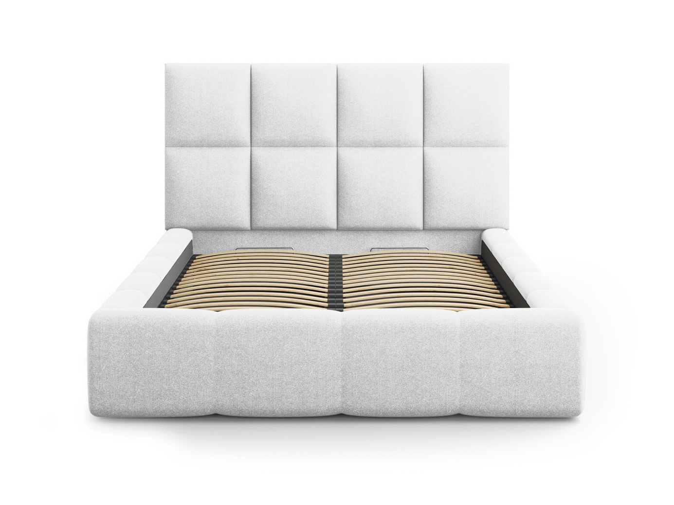 Cosmopolitan Design seng med opbevaring og sengegavl, "Livigno", 165 × 230 × 125 cm, Solid, sorte plastben