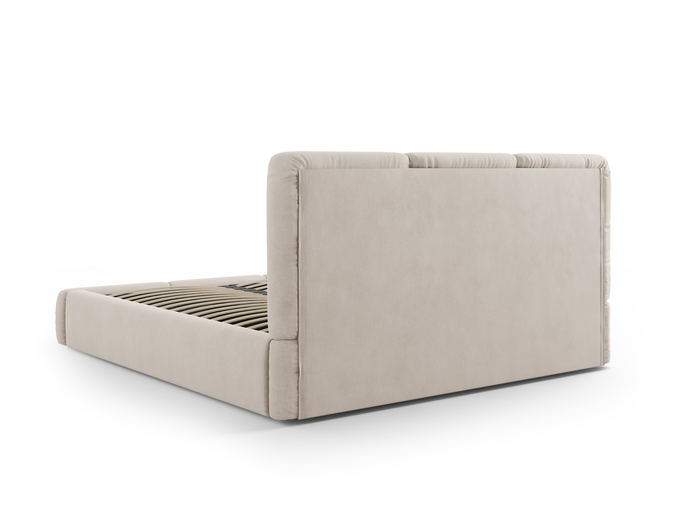 Cosmopolitan Design seng med opbevaring og sengegavl, "Nicolas", 180 × 220 × 100 cm, Rebel, sorte plastben