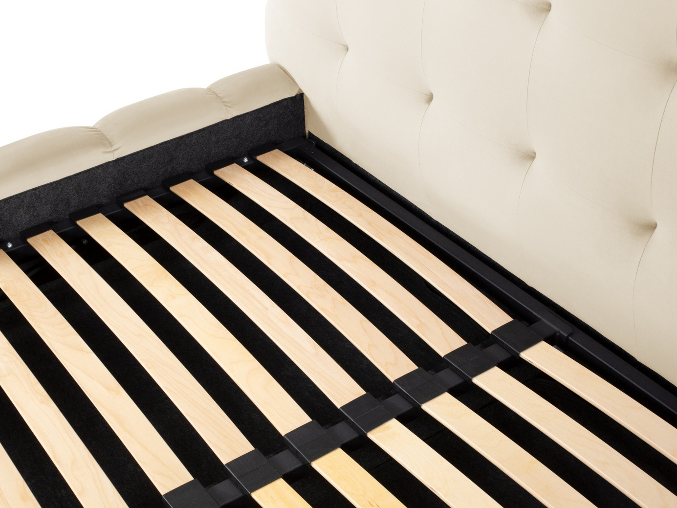 Cosmopolitan Design velourseng med opbevaring og sengegavl, "Bali", 185 × 230 × 125 cm, Bluvel, sorte plastben